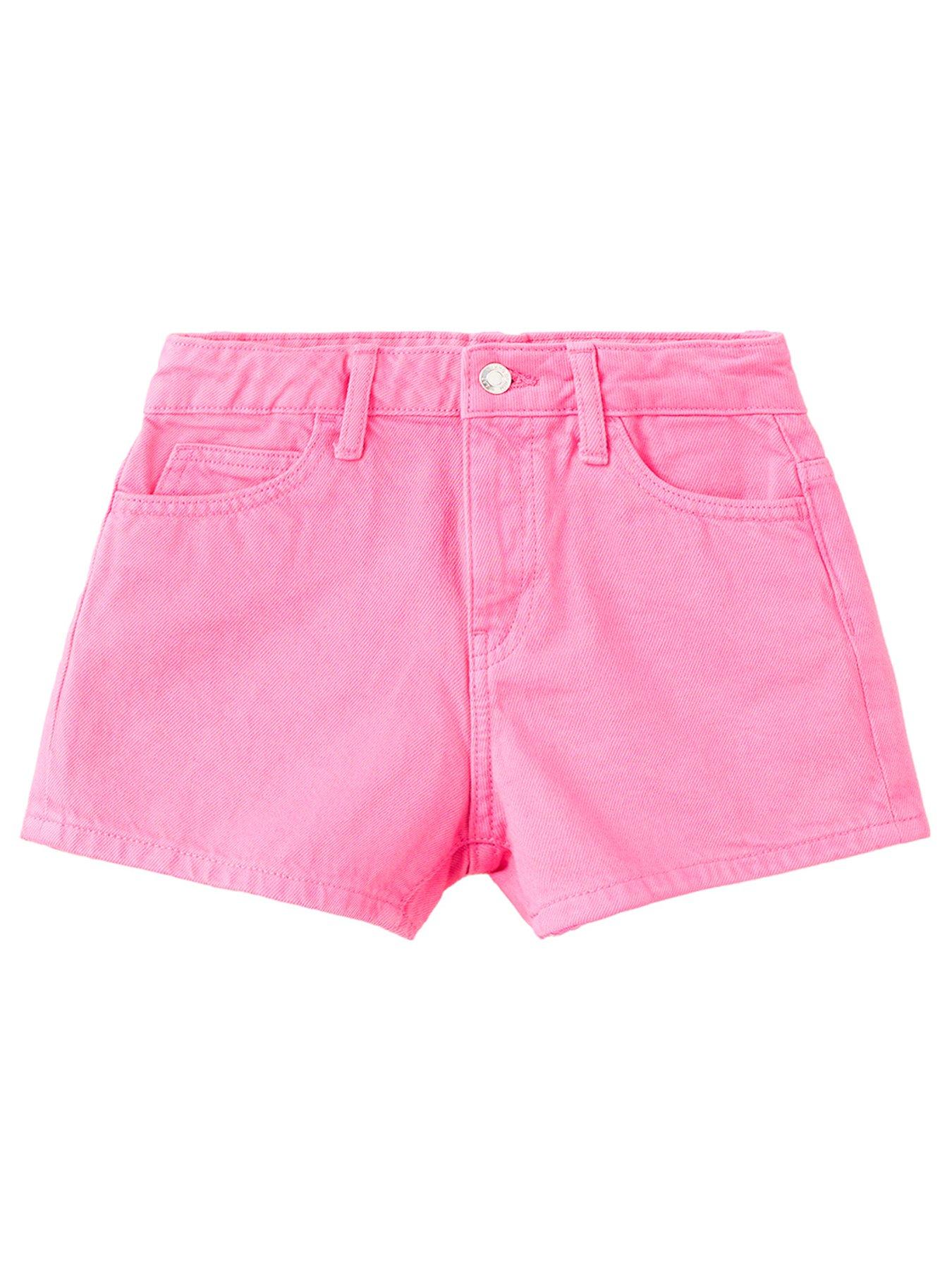 Mango Girls Neon Denim Shorts, Pink, Size Age: 9 Years