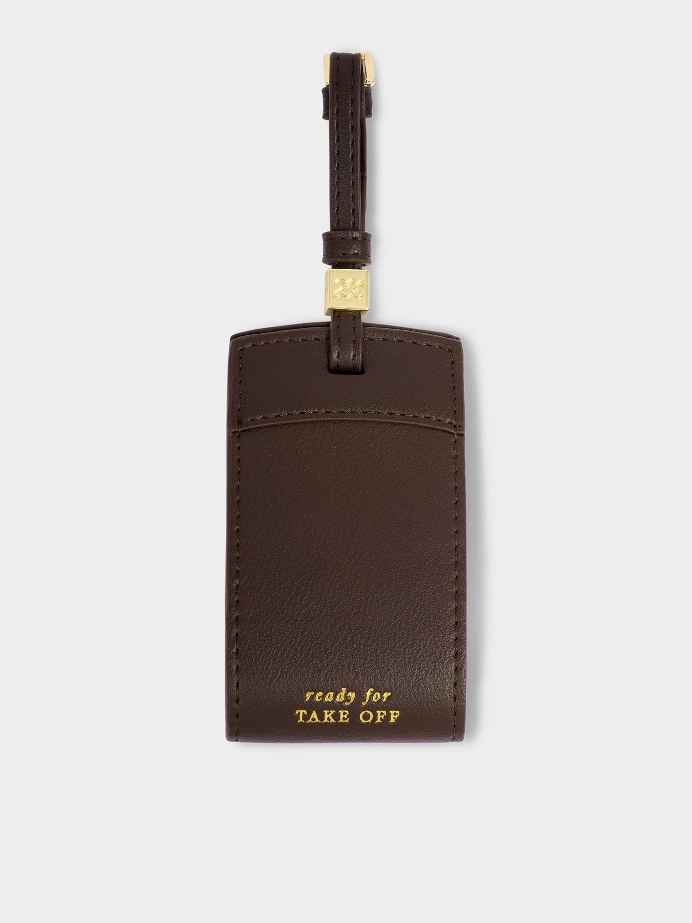 Image 1 of 4 of Katie Loxton Travel Luggage Tag Ready For Take Off - Chocolate