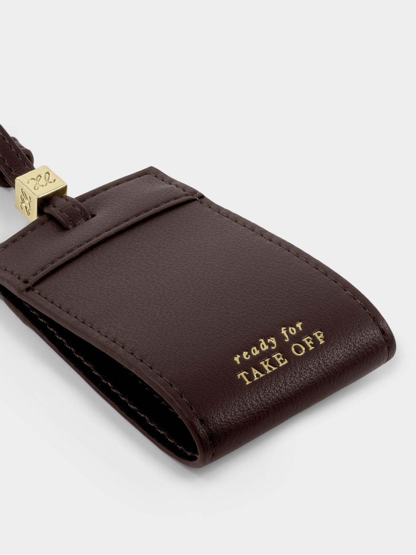 Image 2 of 4 of Katie Loxton Travel Luggage Tag Ready For Take Off - Chocolate
