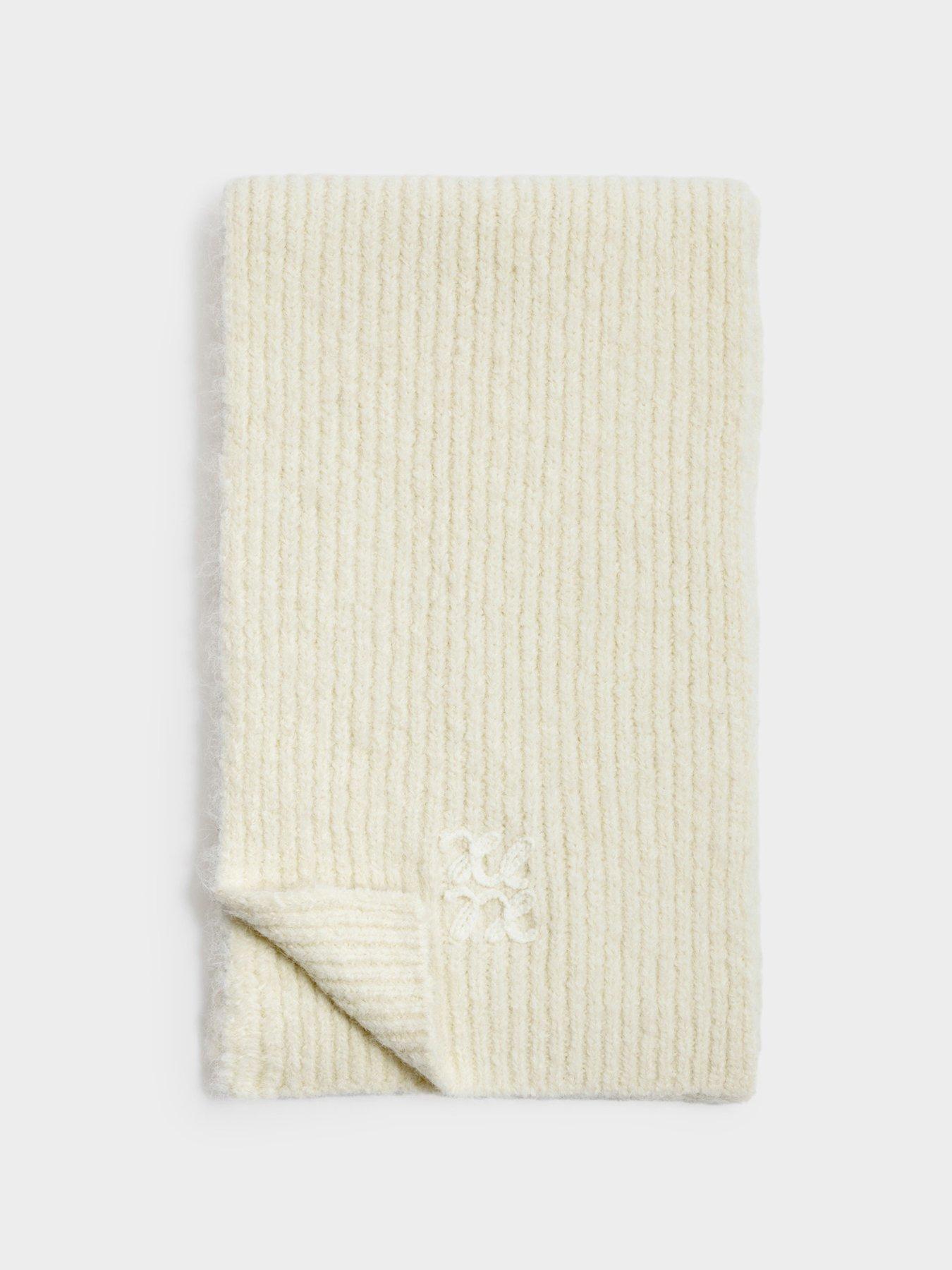 Image 2 of 6 of Katie Loxton Logo Applique Scarf - Off White / Taupe