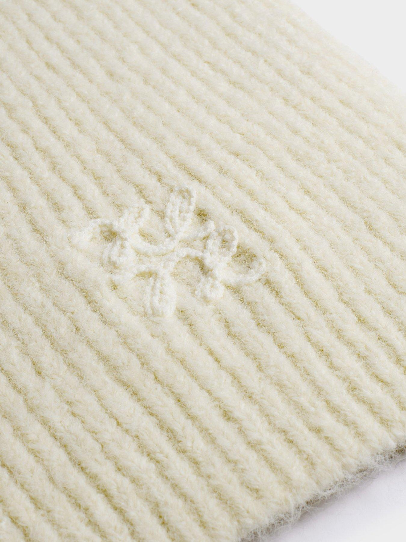 Image 3 of 6 of Katie Loxton Logo Applique Scarf - Off White / Taupe