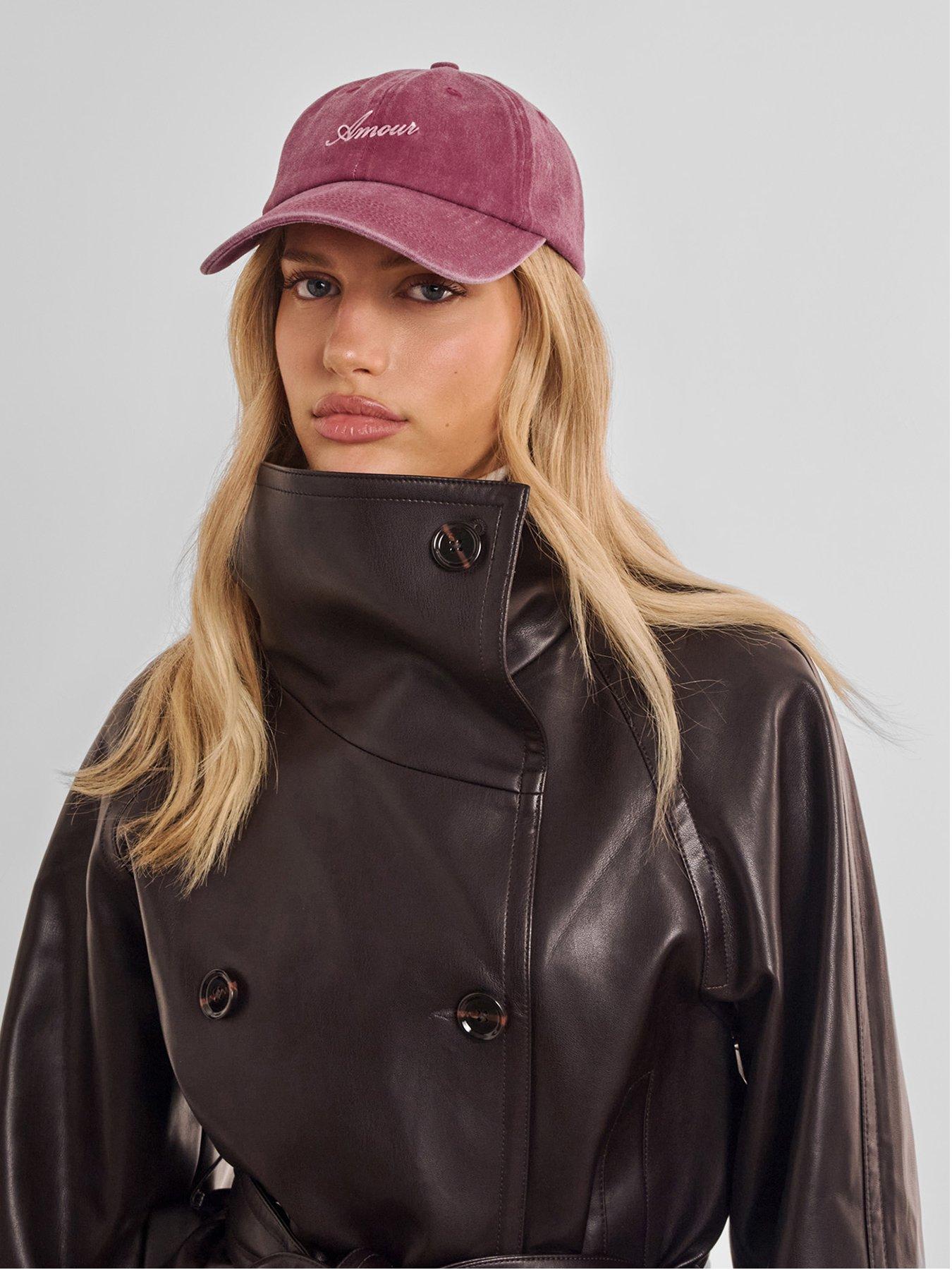 Image 1 of 5 of Katie Loxton Embroidered 'amour' Cap - Red