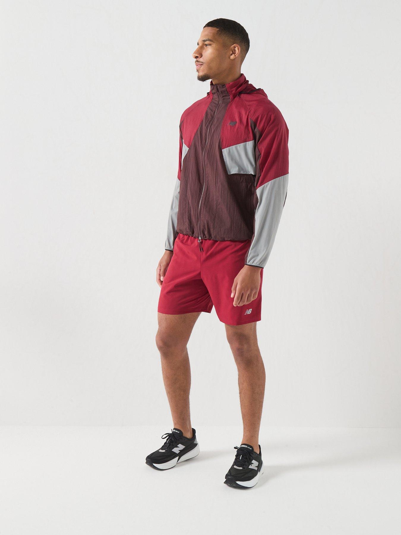 Image 3 of 6 of New Balance Mens Running Essential NB DRY 7 Inch Drawcord Shorts - Red