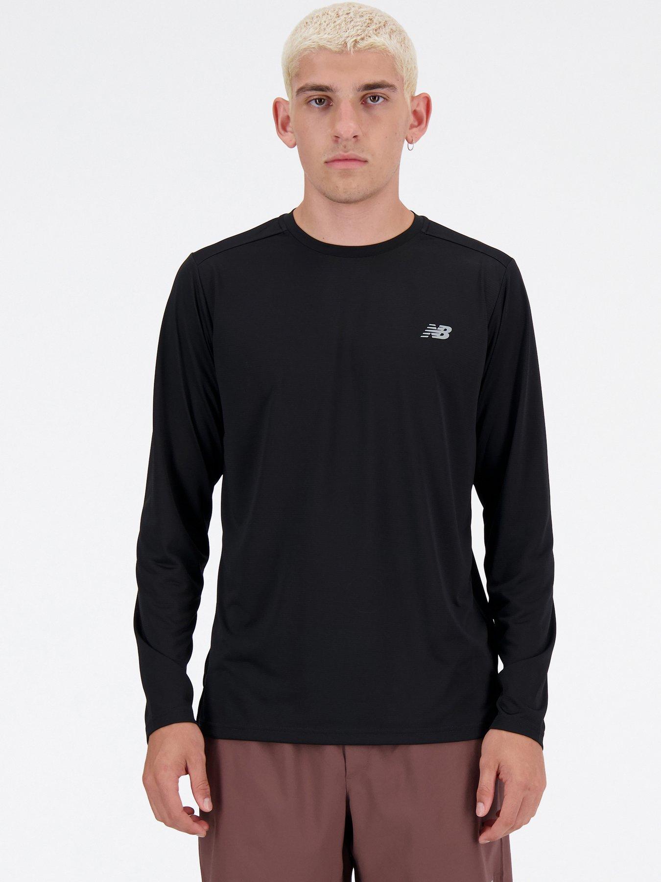 Image 1 of 4 of New Balance Mens Running Essential Lightweight Crew Neck T-Shirt - Black
