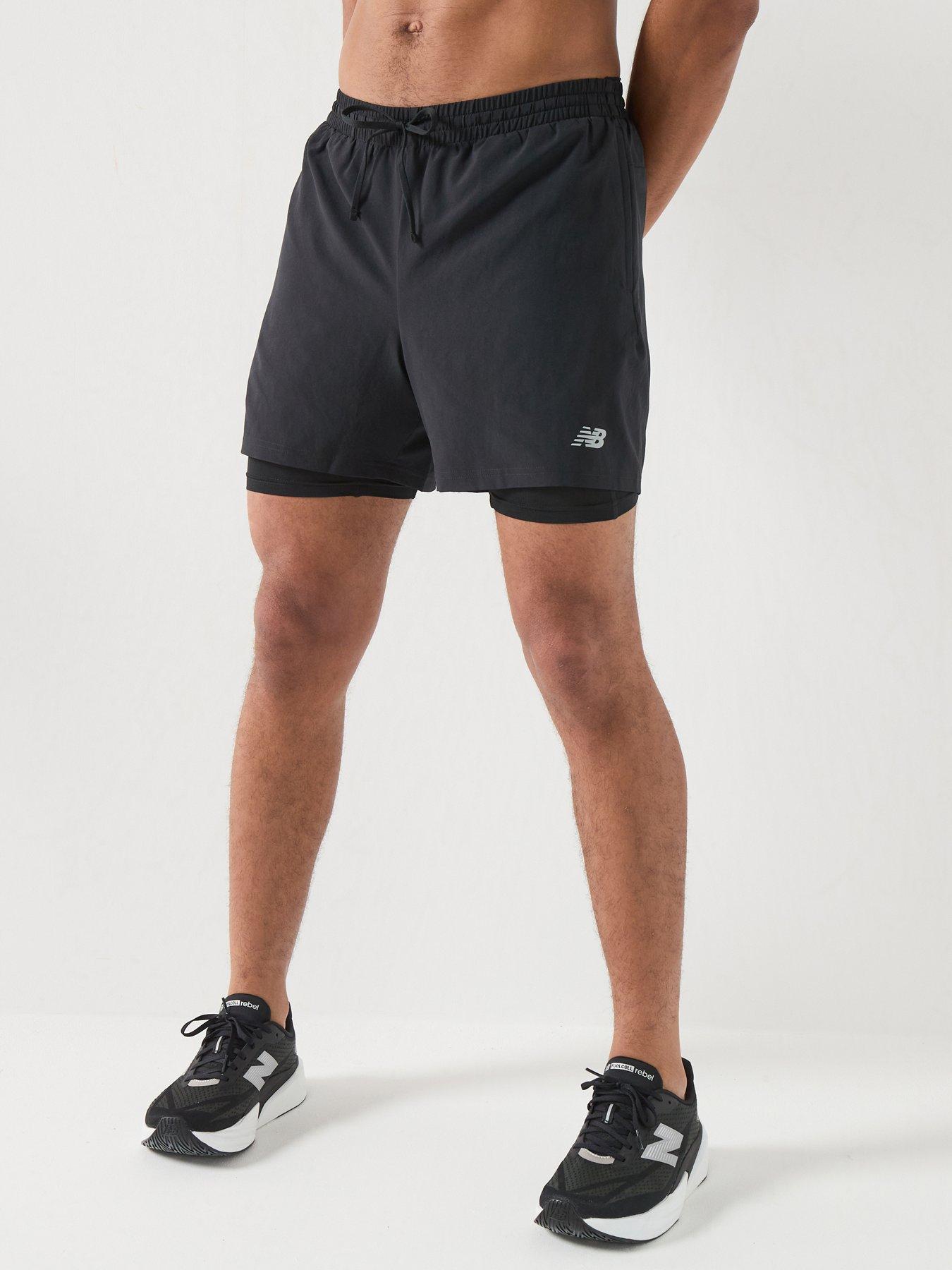 New Balance Mens Running Essential Lined 5Inch Shorts - Black
