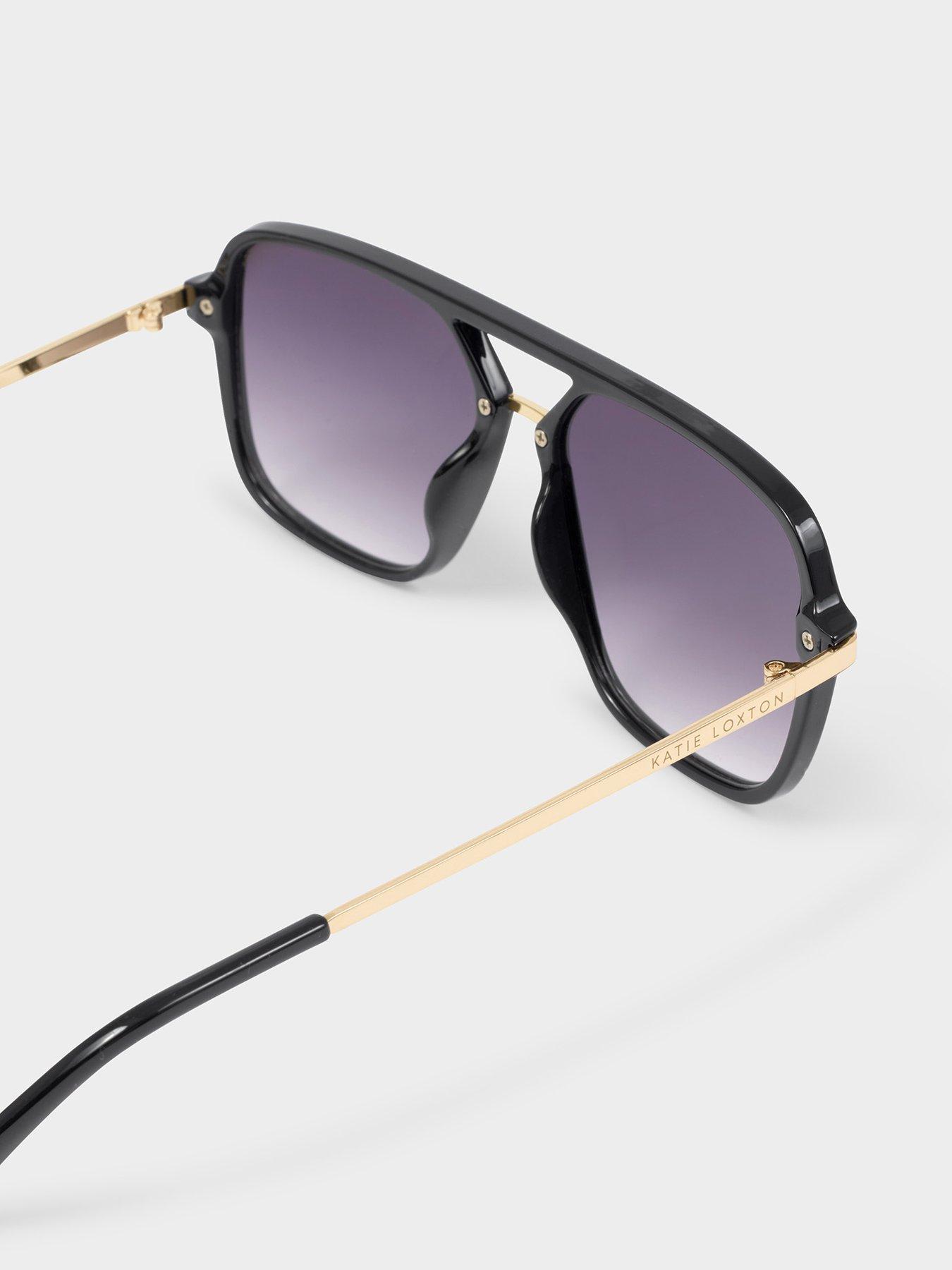 Image 4 of 6 of Katie Loxton St. Moritz Aviator Sunglasses - Black