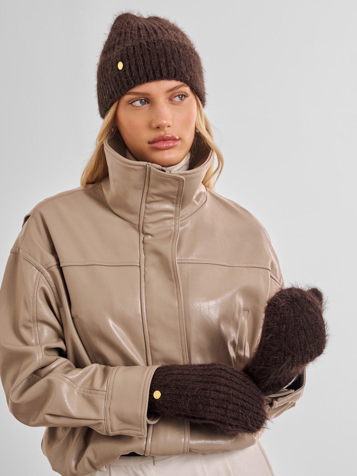 Katie Loxton Gift Boxed Hat And Mitten Set - Chocolate