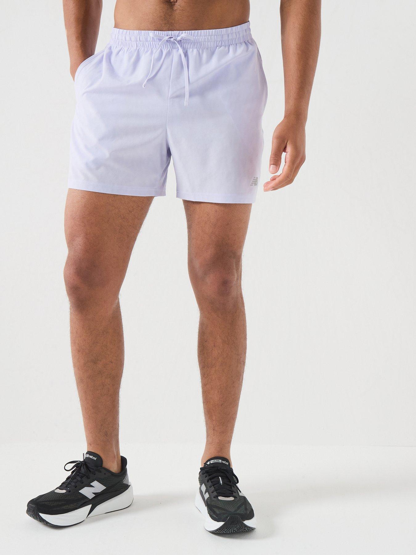 Image 1 of 5 of New Balance Mens Running Essential Lined 5 Inch Shorts - Purple
