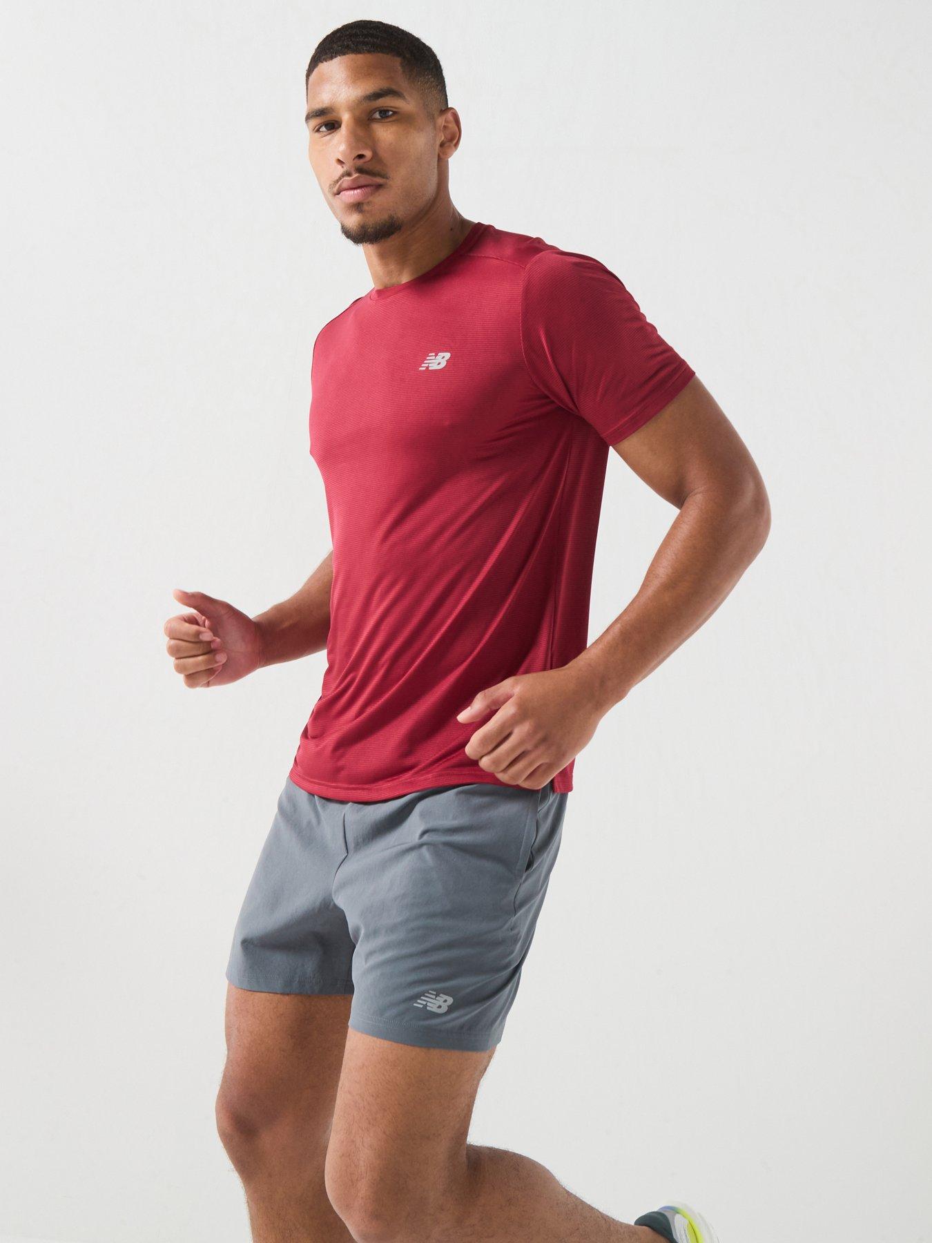 Image 1 of 6 of New Balance Mens Running Essential Lightweight T-Shirt - Red