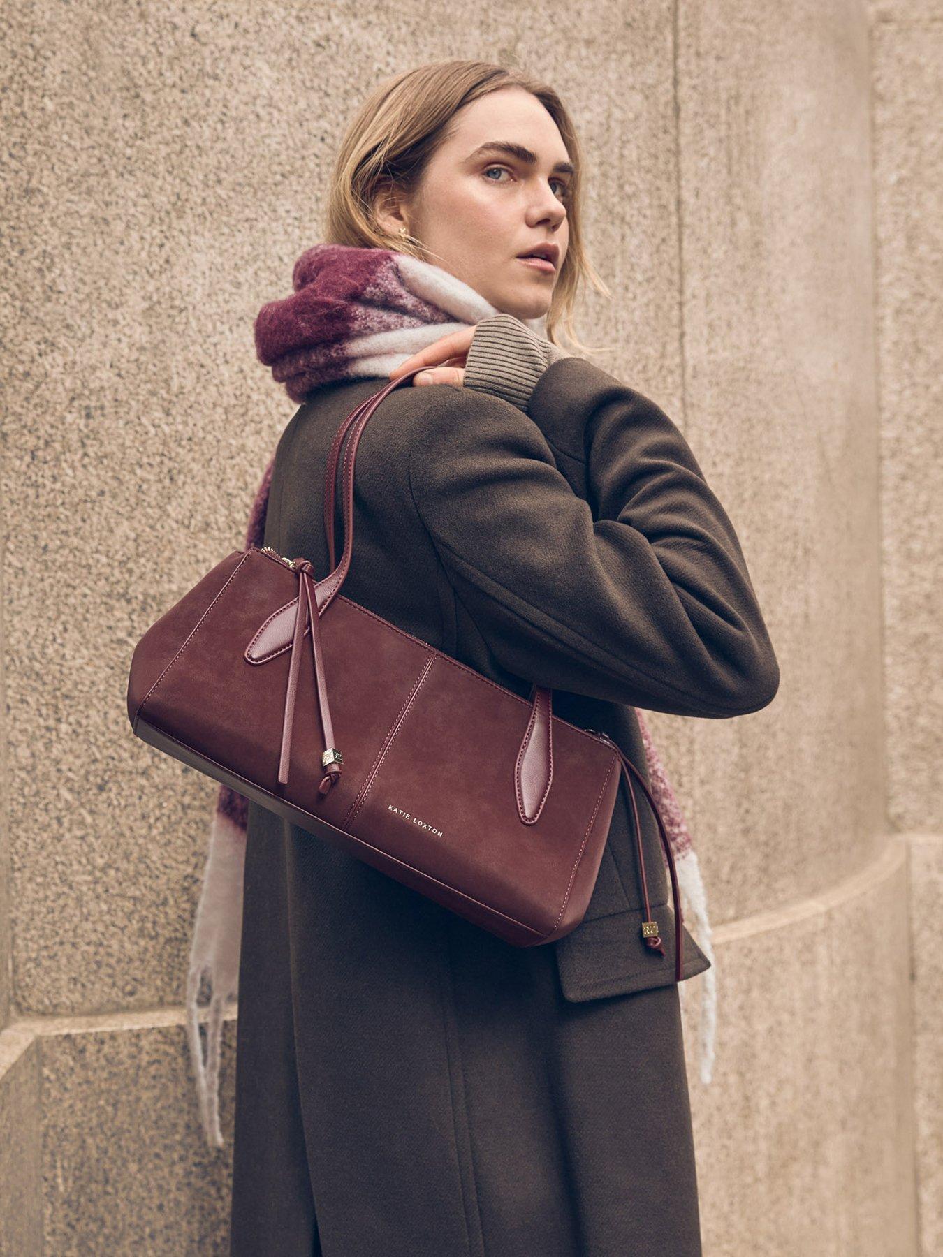 Katie Loxton Hattie Shoulder Bag - Crimson Suedette / Crimson