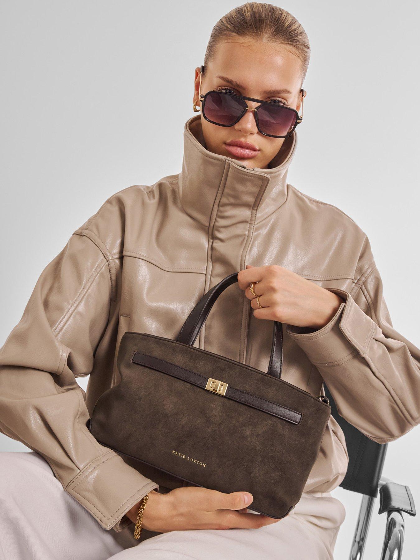 Katie Loxton Orin Top Handle Crossbody Bag - Bitter Chocolate Suedette / Bitter Chocolate