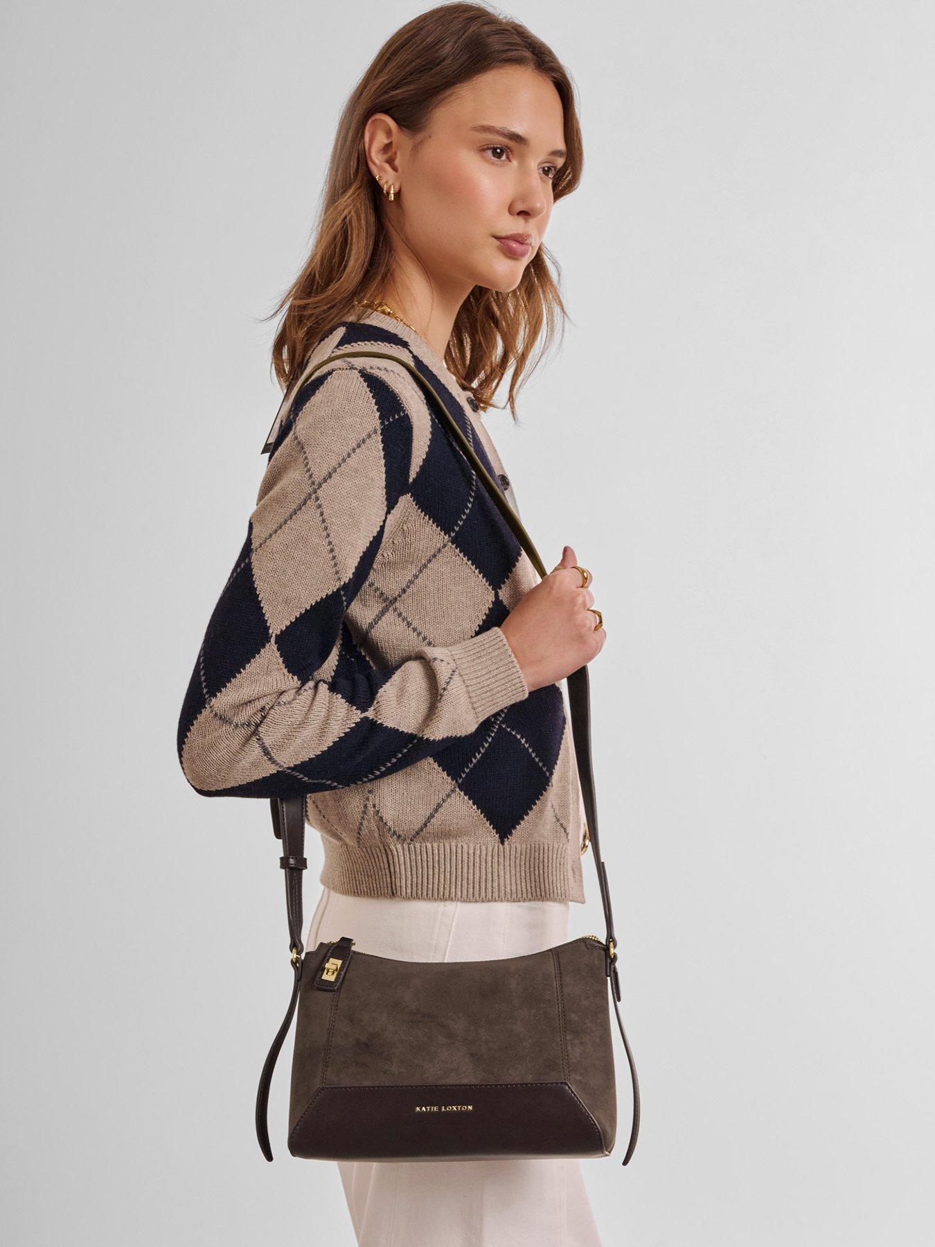 Katie Loxton Charlbury Crossbody Bag - Bitter Chocolate Suedette / Bitter Chocolate