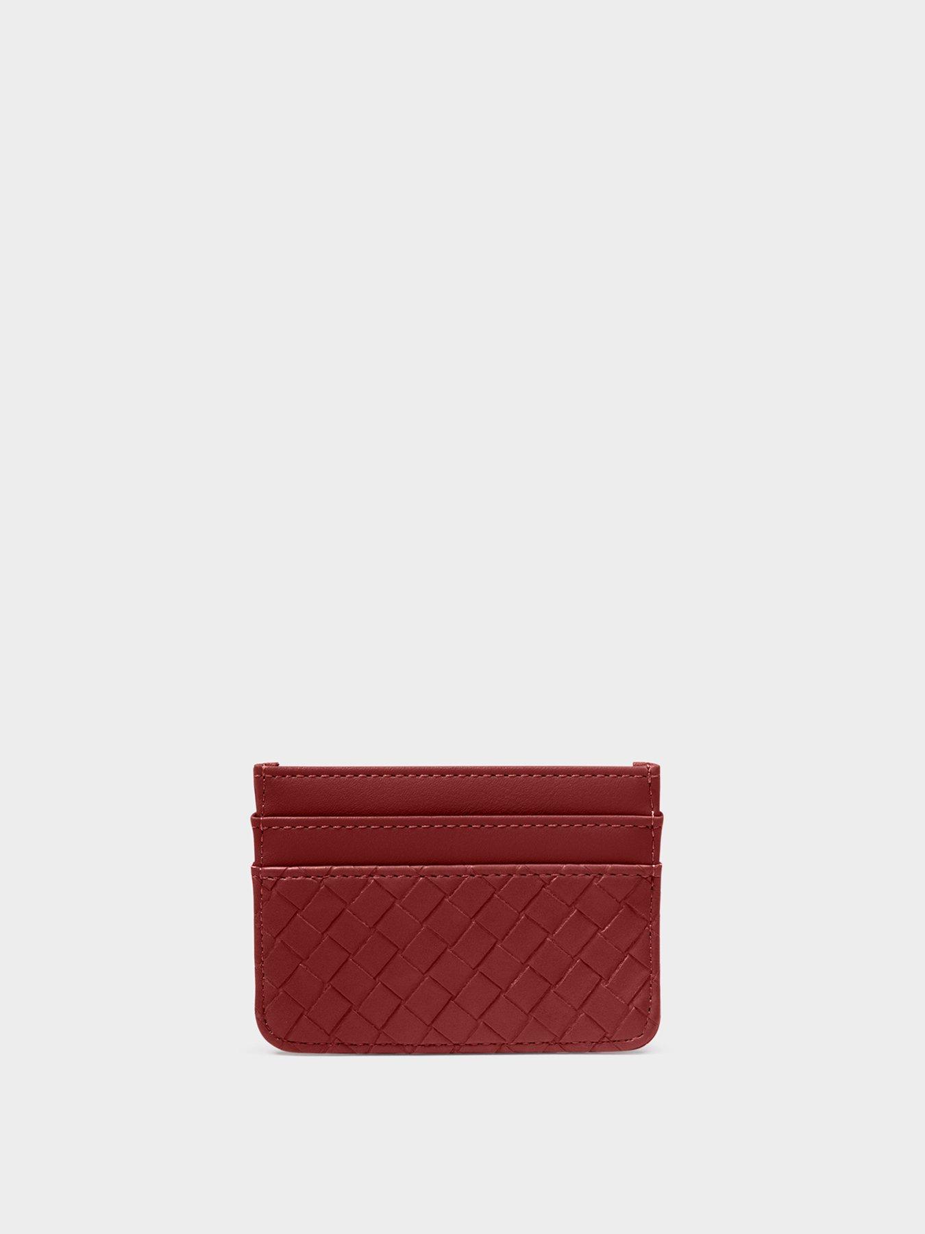 Image 2 of 4 of Katie Loxton Nova Woven Texture Cardholder - Crimson