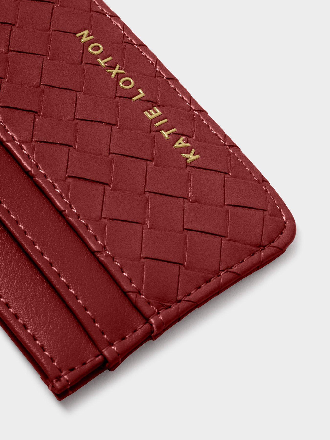 Image 3 of 4 of Katie Loxton Nova Woven Texture Cardholder - Crimson