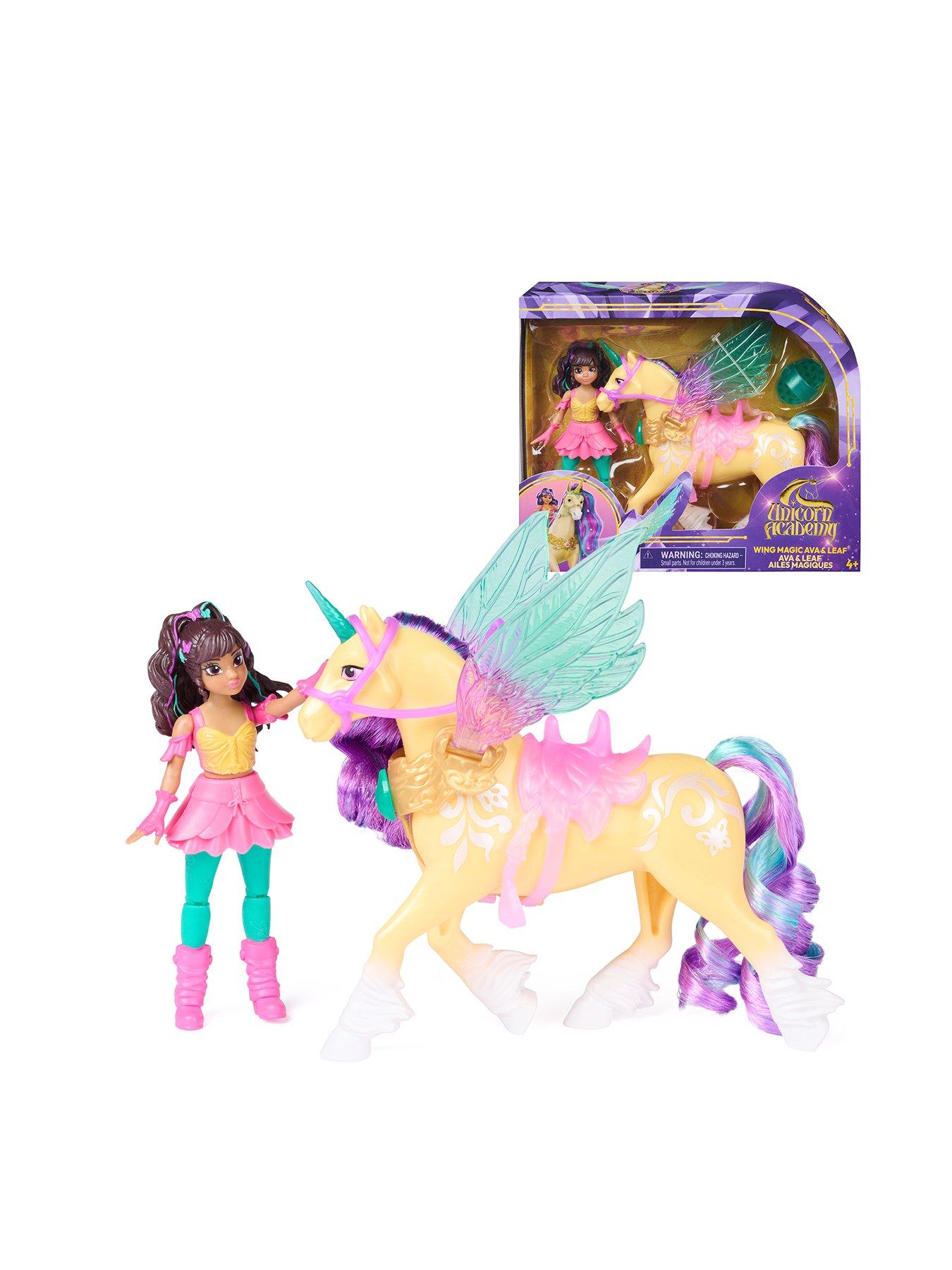 Image 1 of 7 of Unicorn Academy Winged Ava And Leaf Doll Set