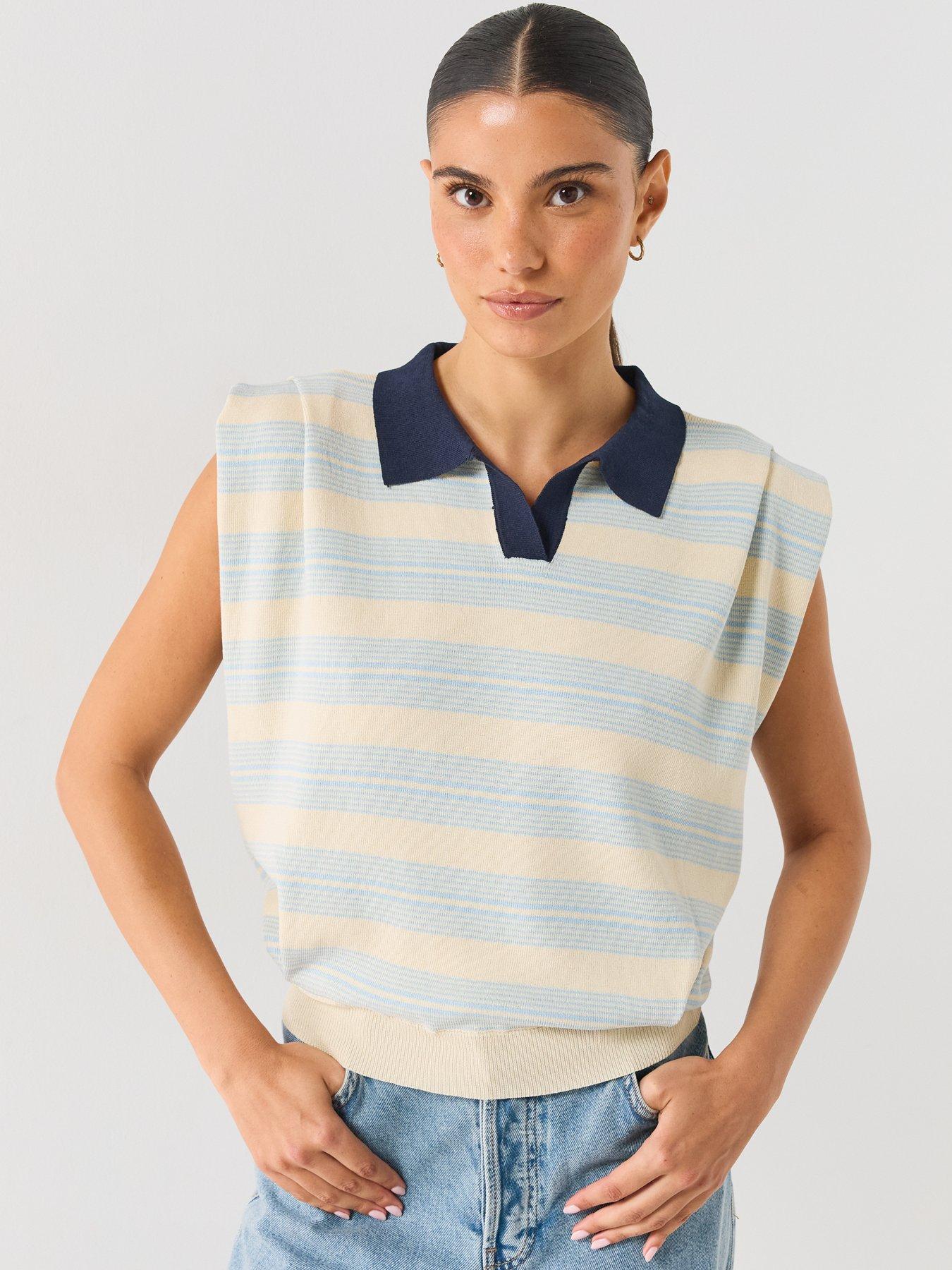 Image 1 of 5 of Vero Moda Short Sleeve Poloneck Pullover