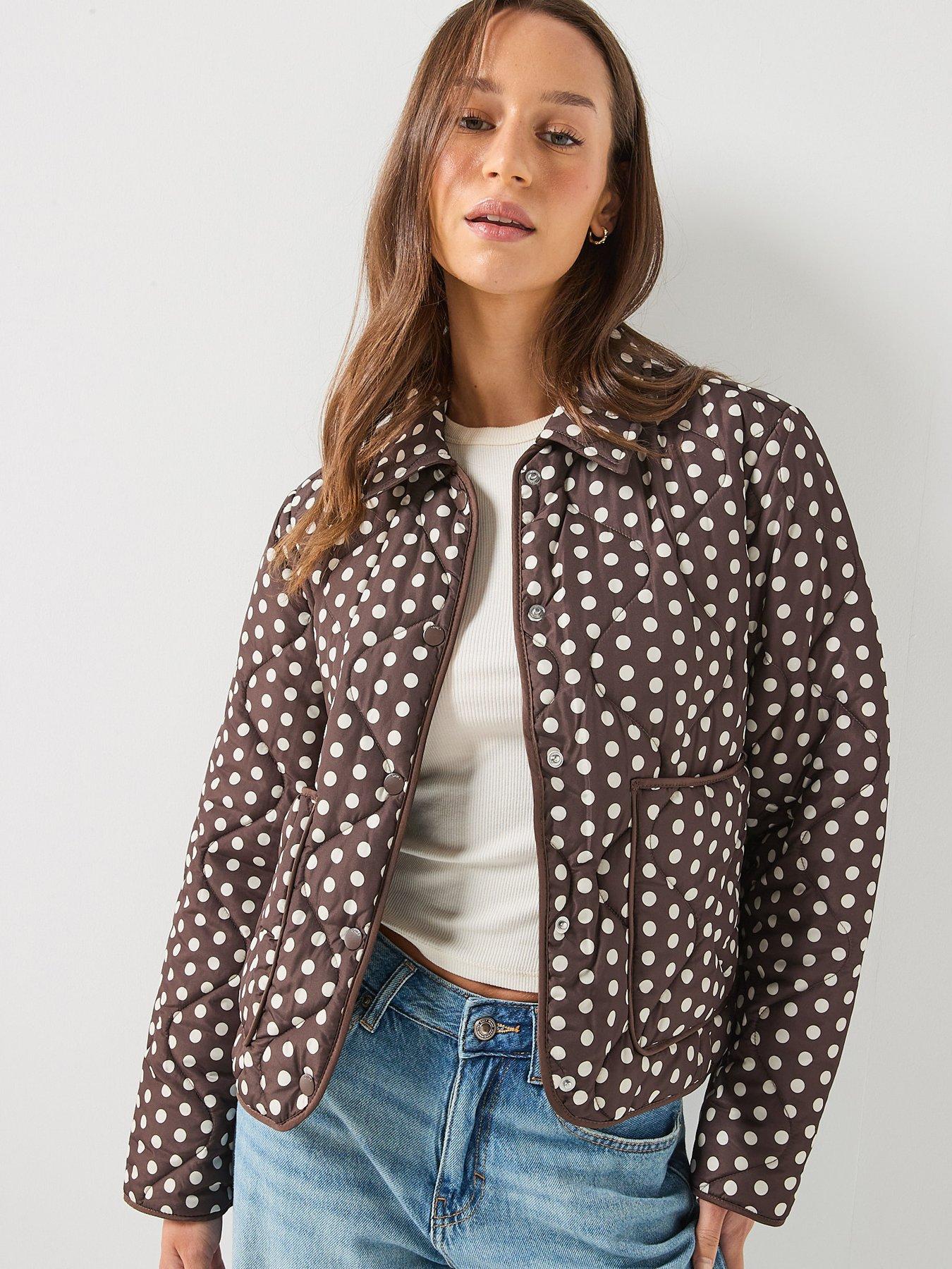 Image 1 of 6 of Only Polka Dot Short Quilted Jacket