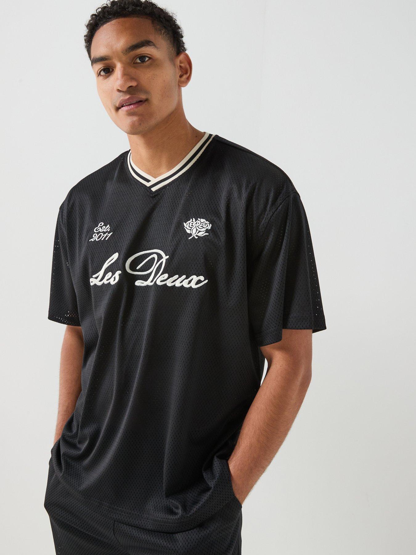 Image 1 of 6 of Les Deux Mesh T-Shirt - Black