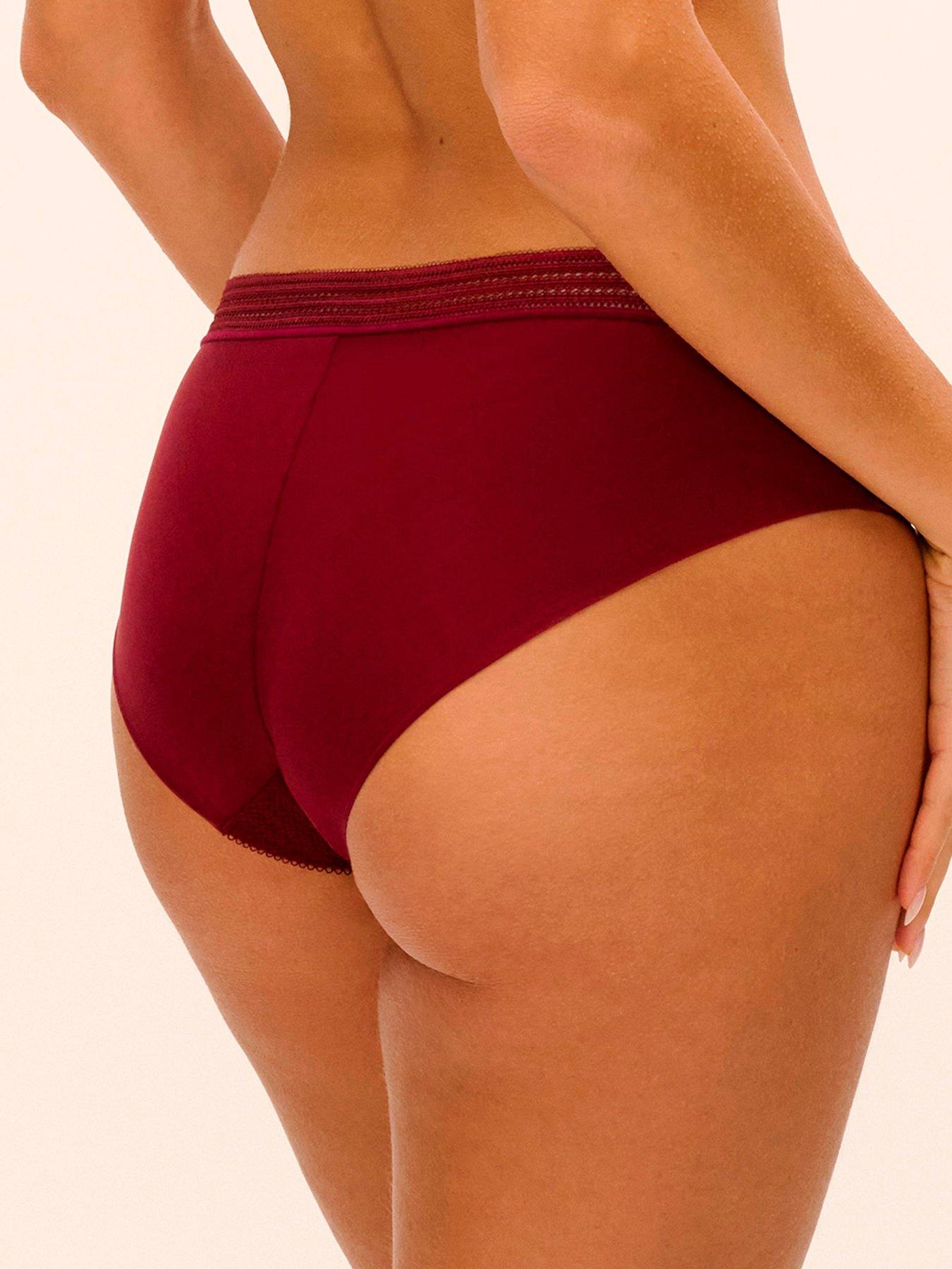 Image 2 of 4 of Wacoal Raffine Brief-Carmine - Red
