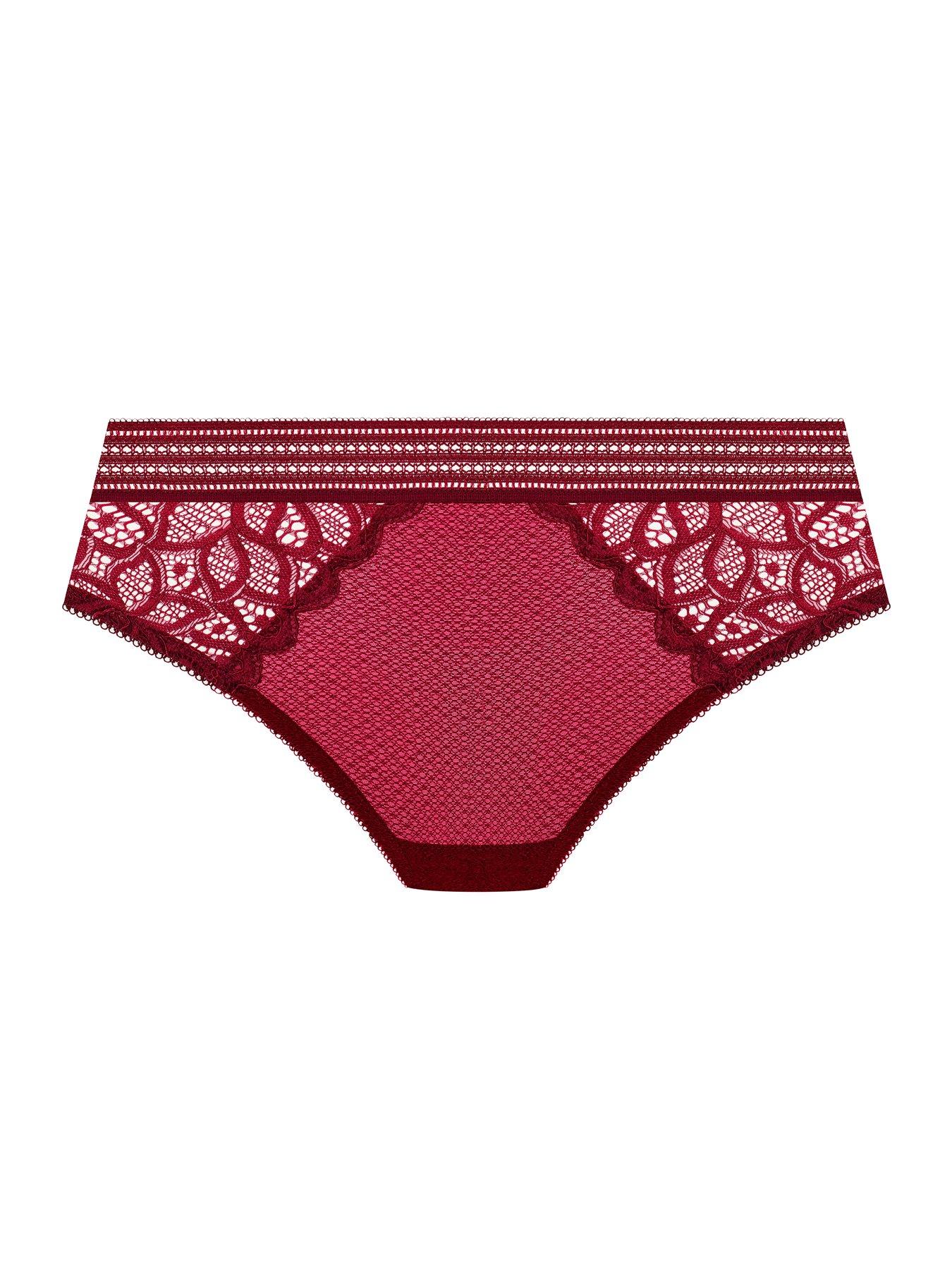 Image 4 of 4 of Wacoal Raffine Brief-Carmine - Red