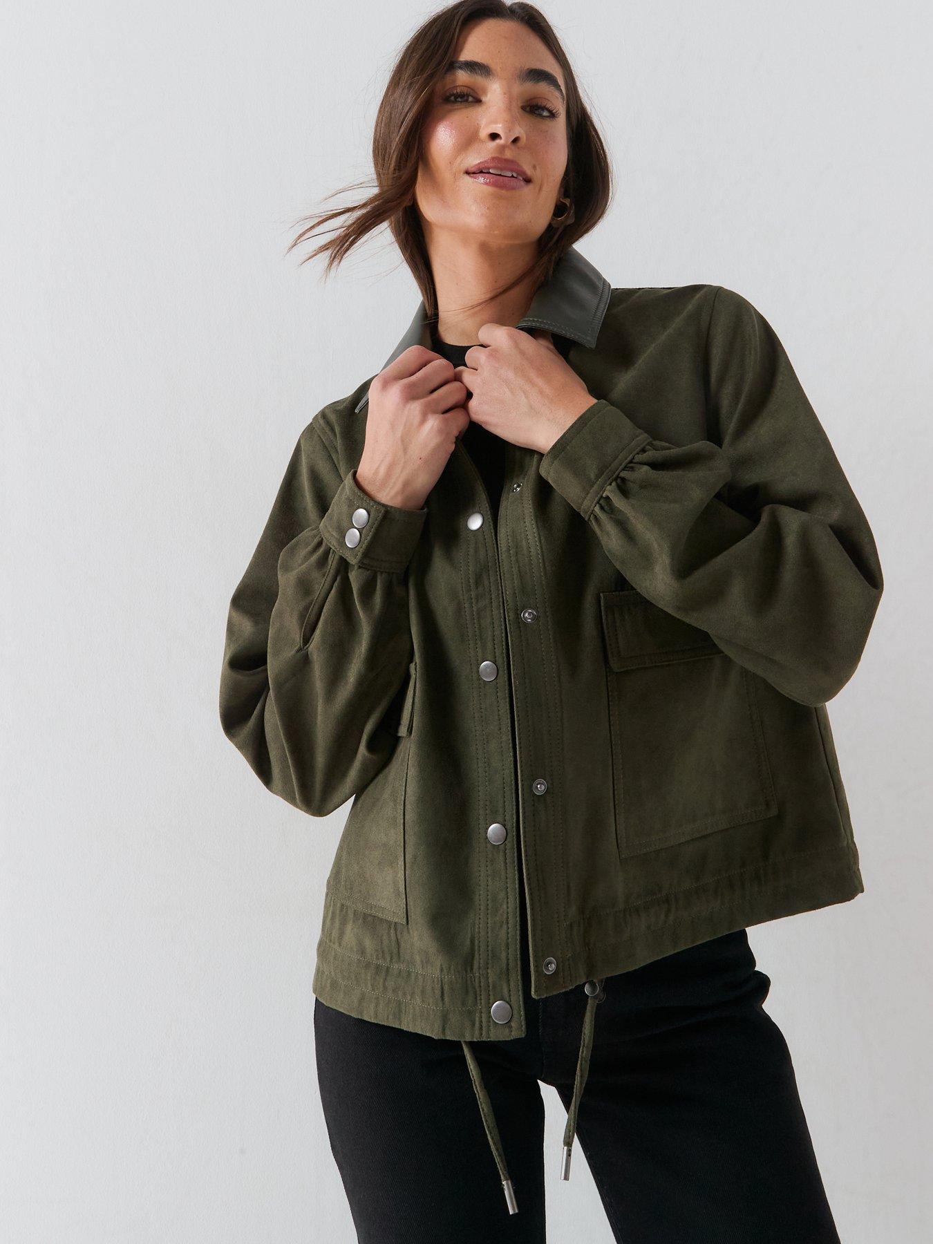Vero Moda Women's Button Front Utility Short Jacket - Green