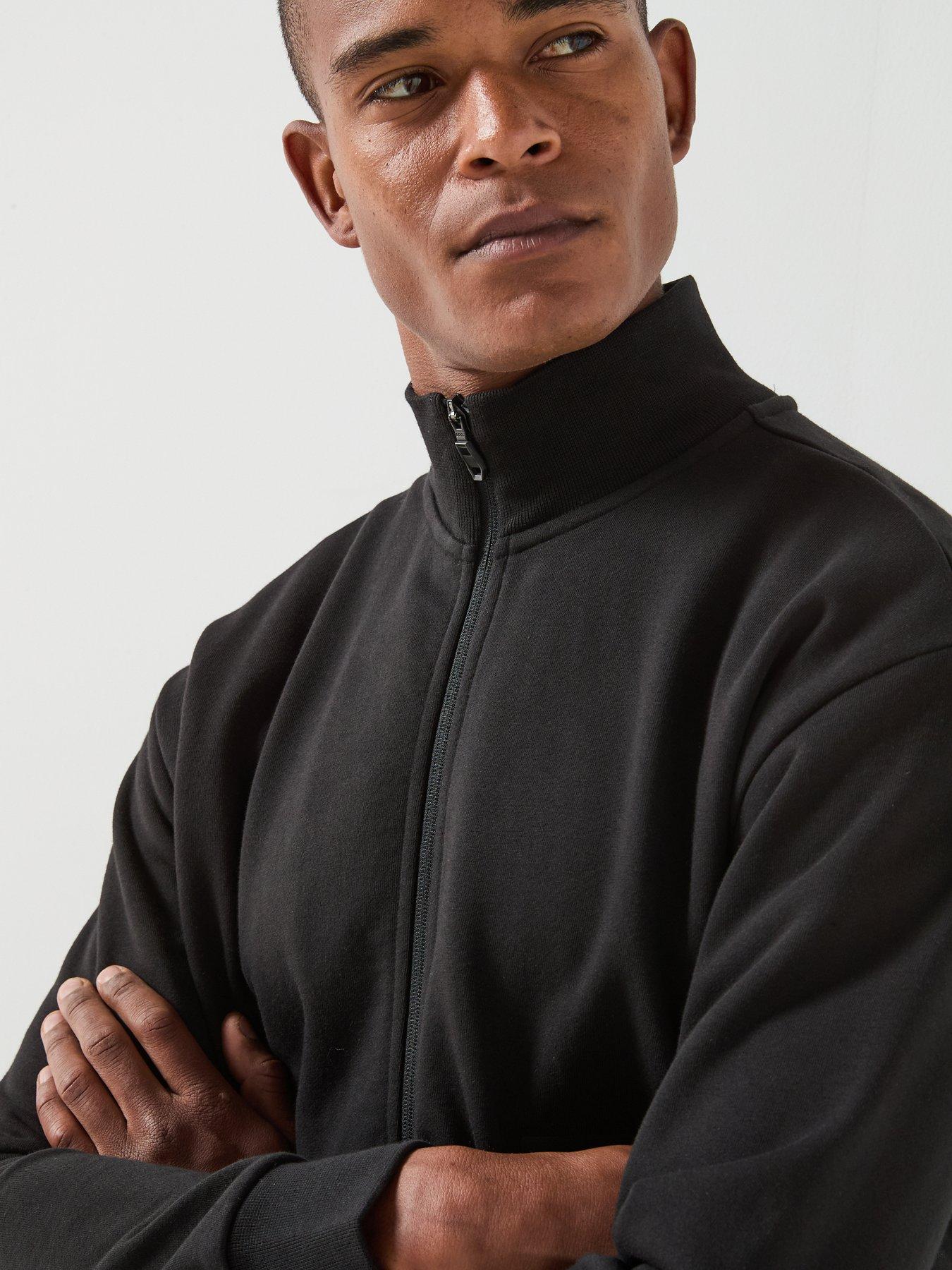 BOSS Boss Sw_collar Rubber Patch Logo Full Zip Sweat - Black | Very