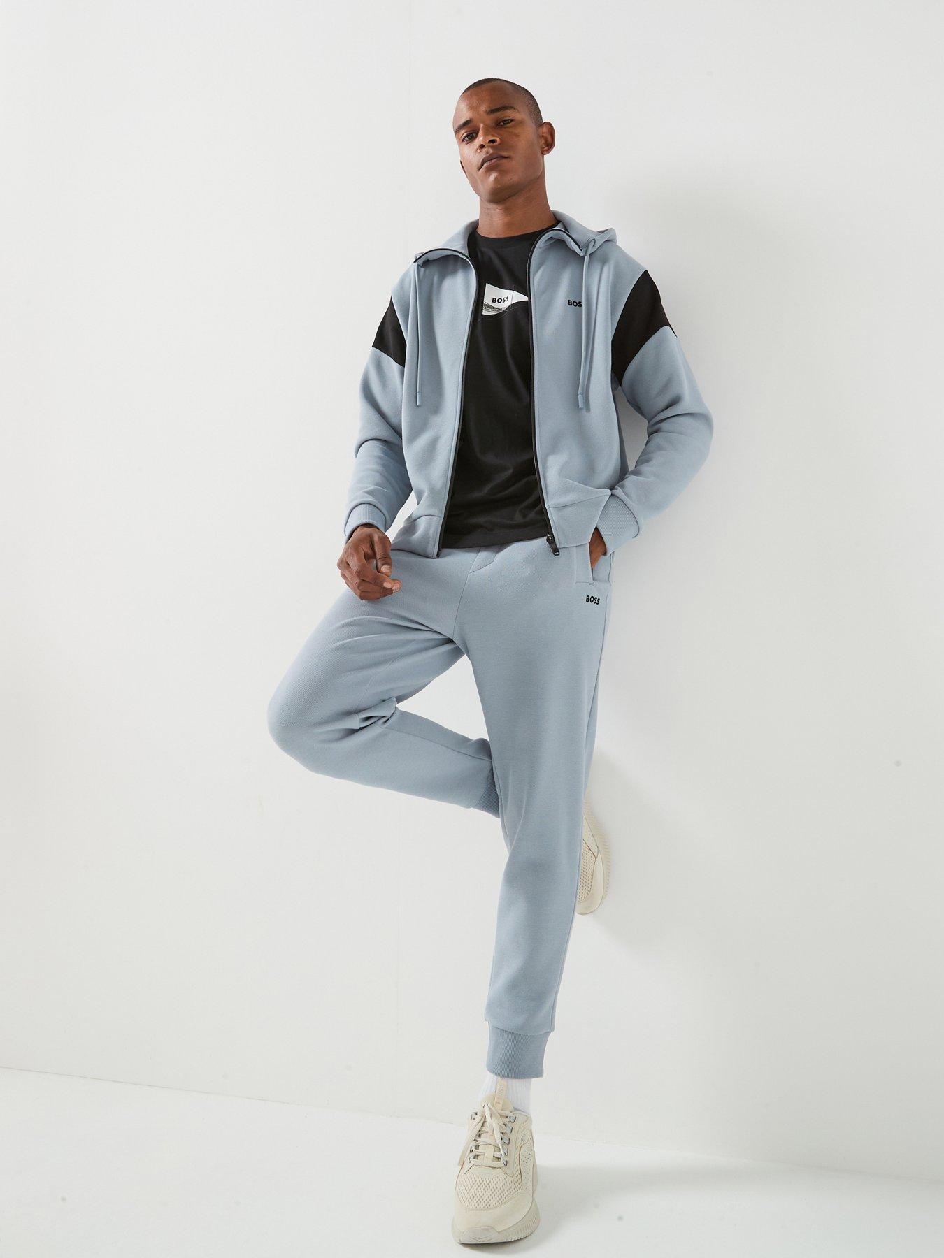BOSS Tracksuit Full Zip Hooded Set - Grey