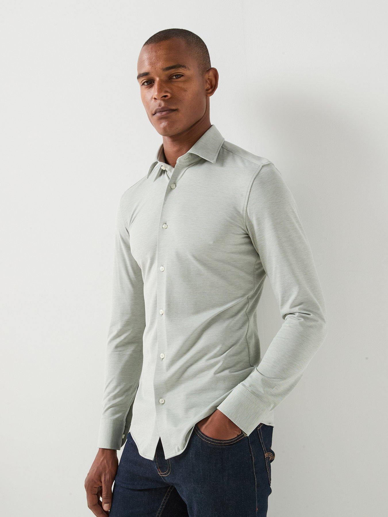 BOSS Men's Performance Stretch Oxford Shirt - Dark Beige
