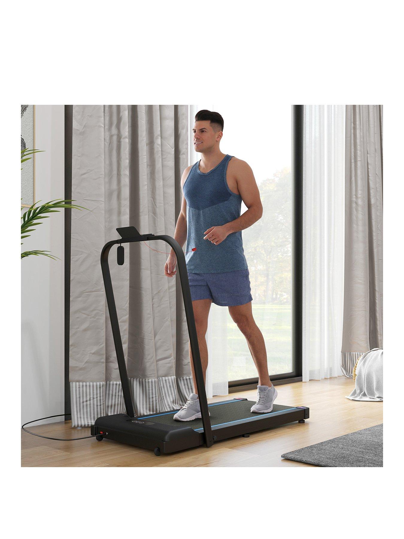 SPORTNOW 2.5HP Folding Treadmill Walking Pad, 1-6km/h Under Desk Treadmill, with Remote Control, LED Display and Phone Holder for Home Gym Office