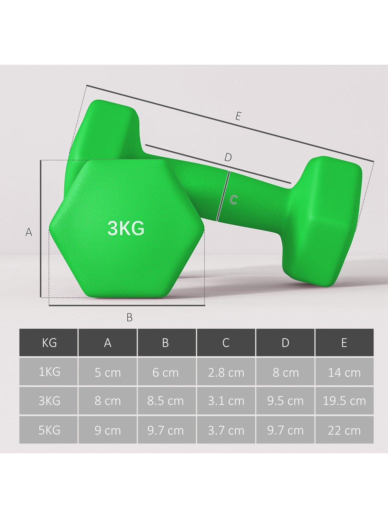 Image 3 of 7 of SPORTNOW Dumbbells Set with Carry Storage Rack, Set of 6 Weights for Home Gym, Kettlebell Training Weight Lifting Exercise, Grey