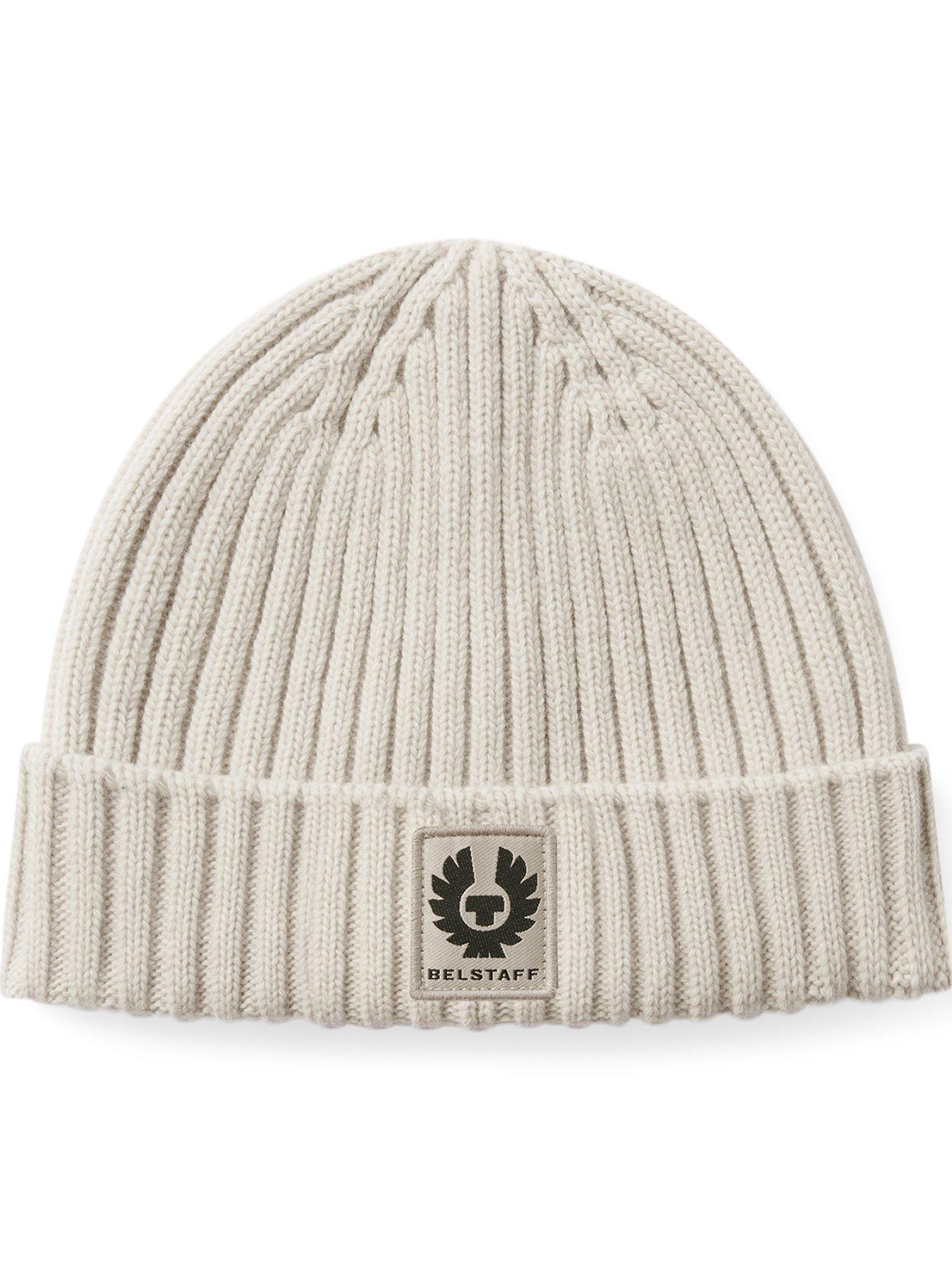 Belstaff Watch Beanie Hat Lambswool Pale Stone - Image 4