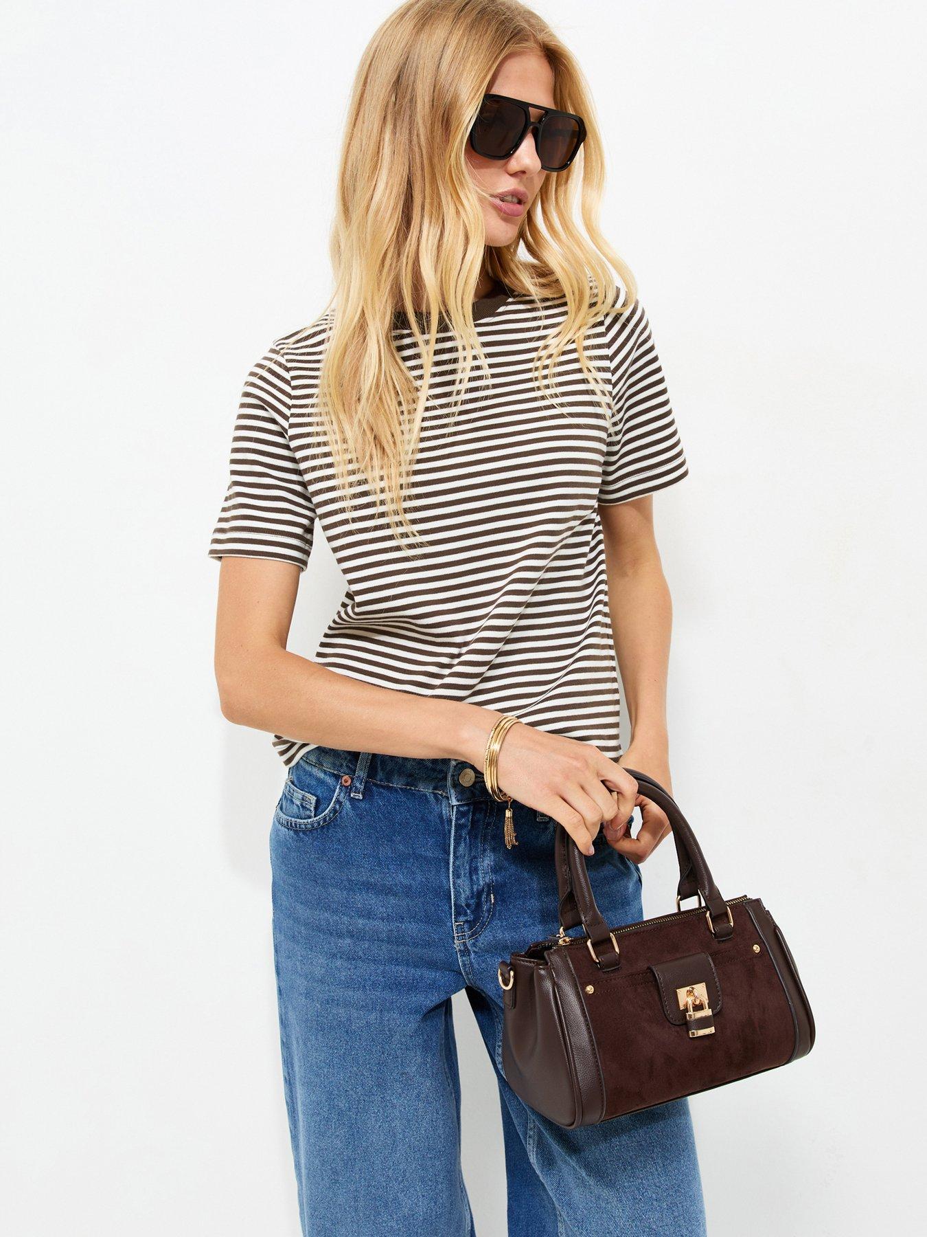 New Look Premium Cream Heavyweight Cotton Striped T-shirt