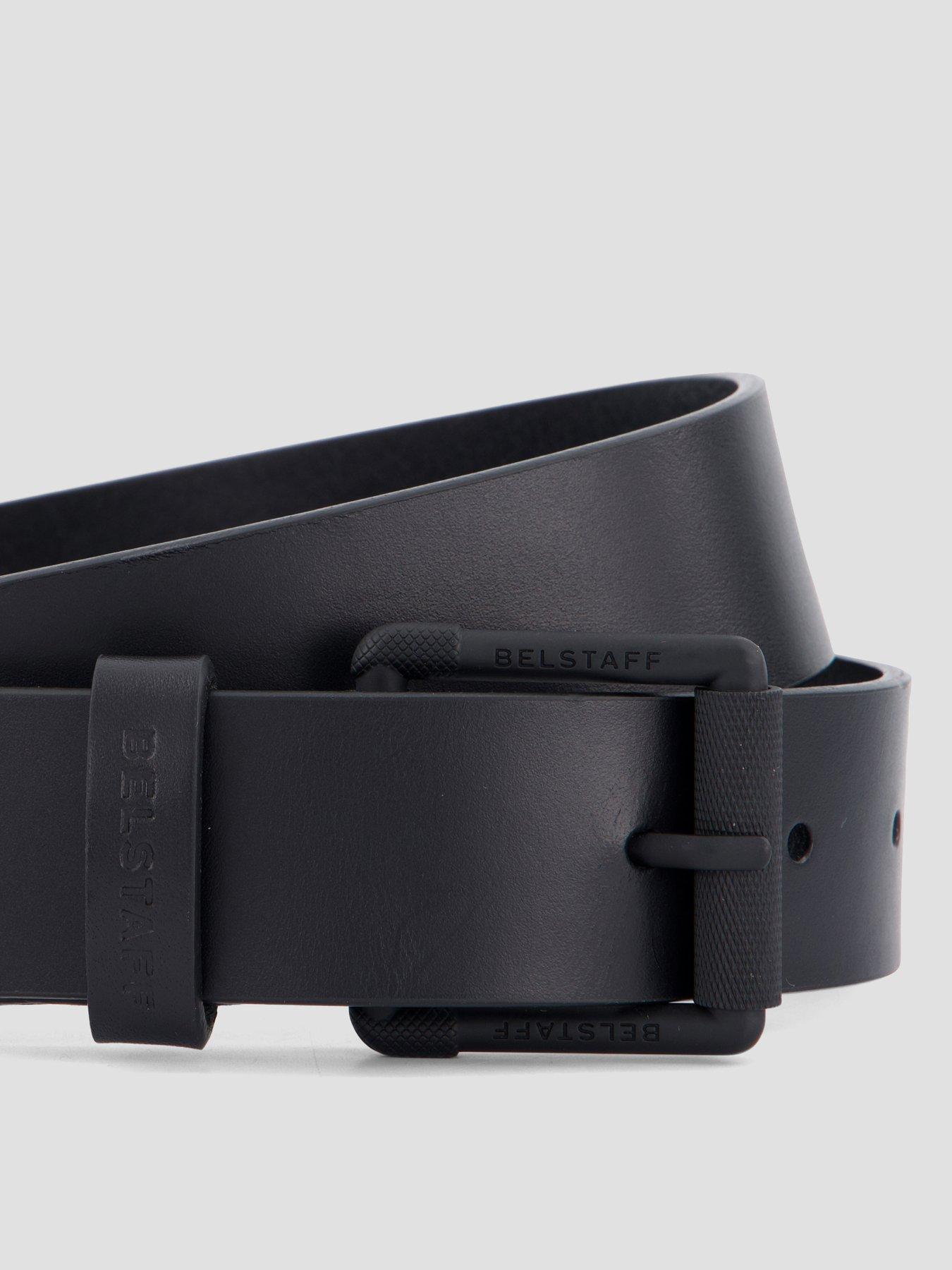 Image 2 of 4 of Belstaff Roller Buckle Leather Belt - Black