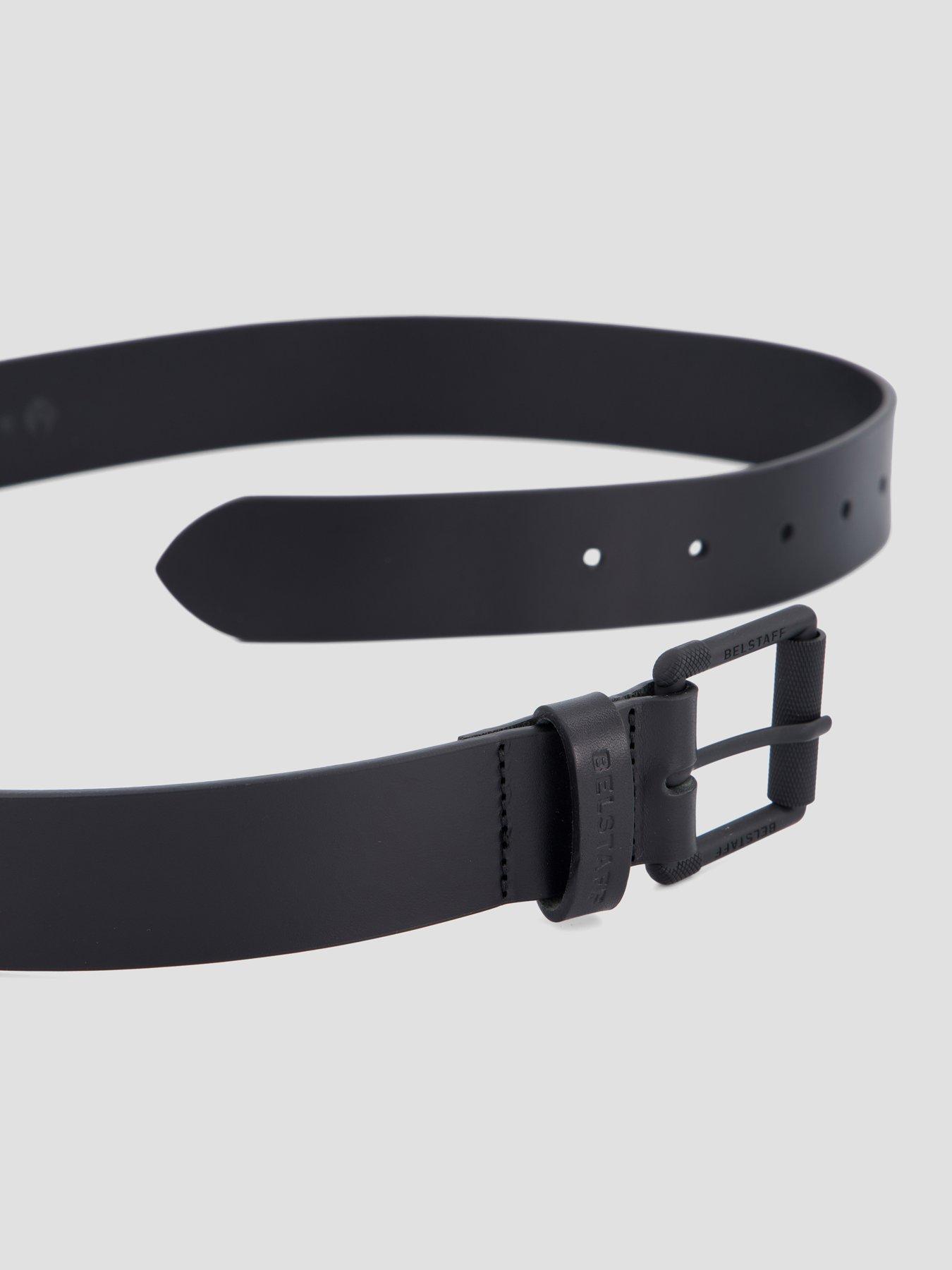 Image 3 of 4 of Belstaff Roller Buckle Leather Belt - Black