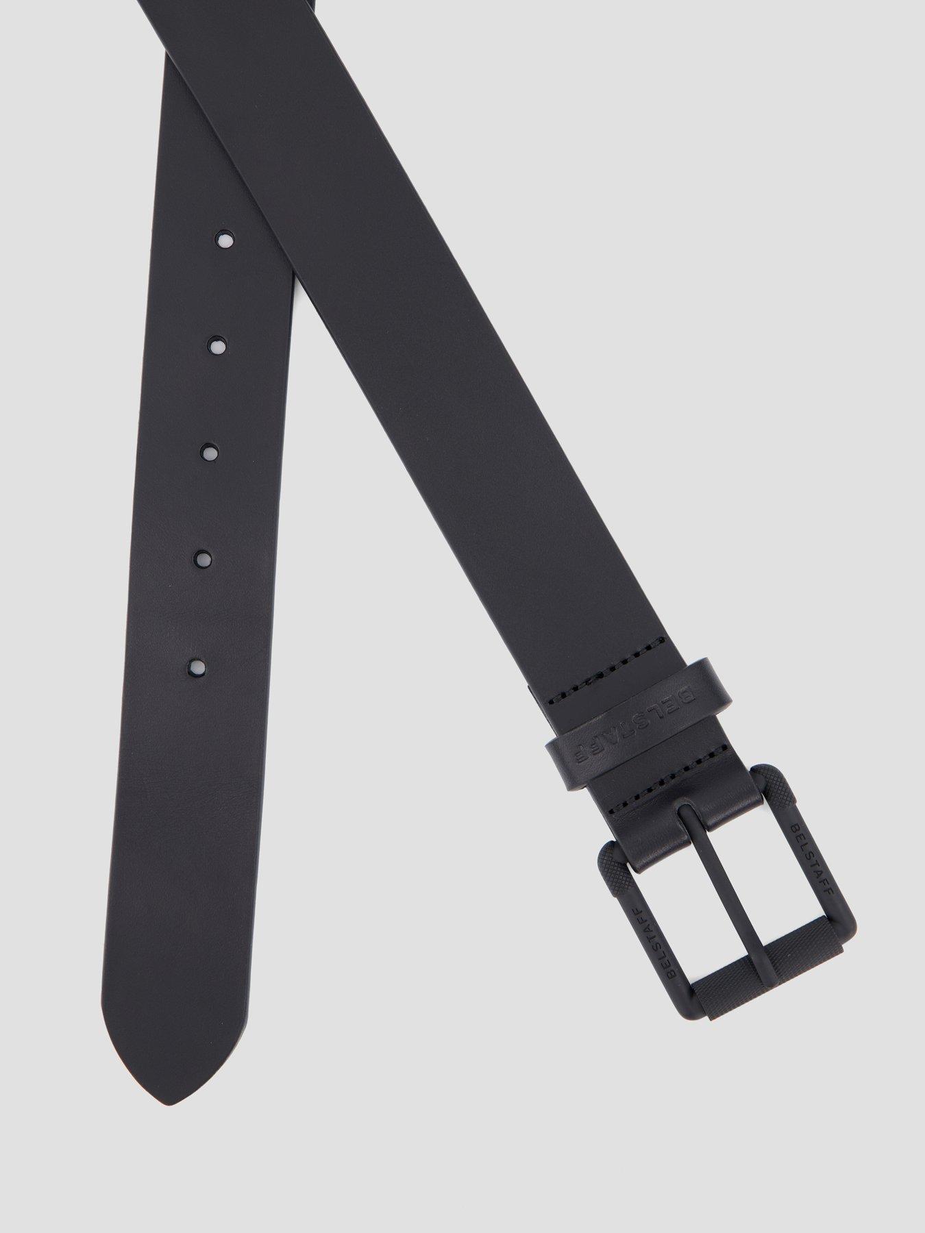 Image 4 of 4 of Belstaff Roller Buckle Leather Belt - Black