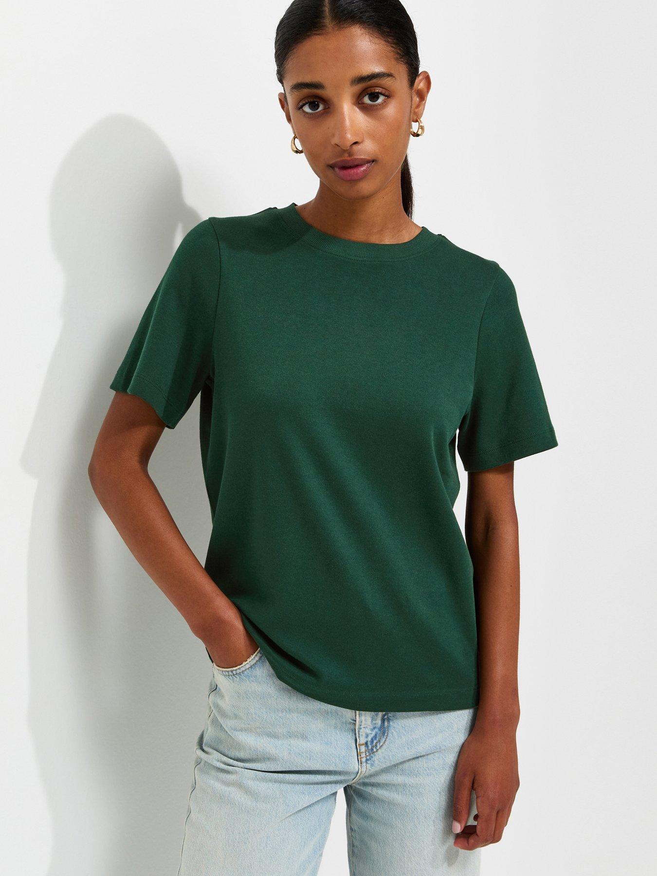 New Look Premium Dark Green Heavyweight Cotton T-shirt