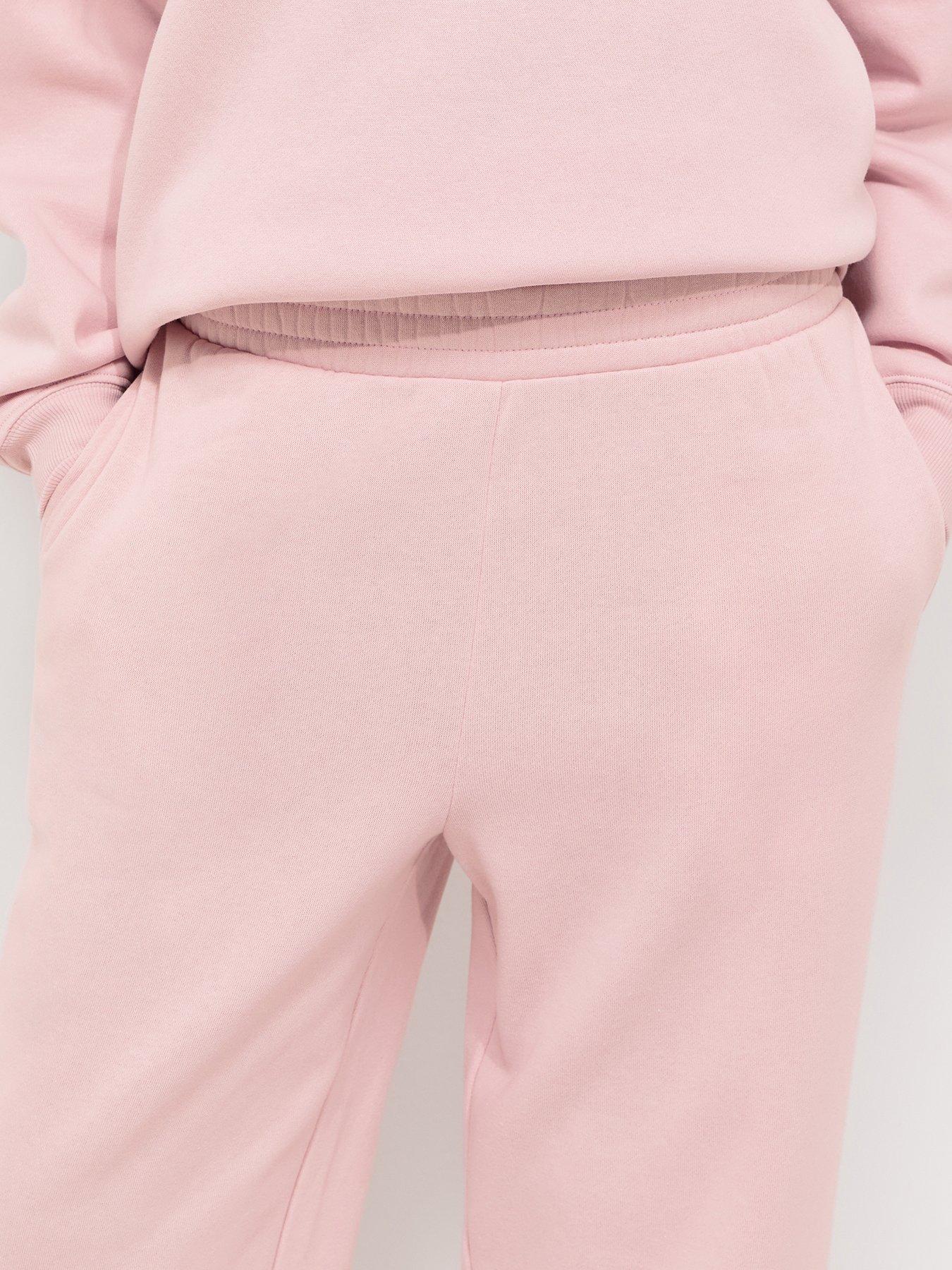 Image 4 of 4 of New Look Cotton Rich Wide Leg Joggers - Light Pink