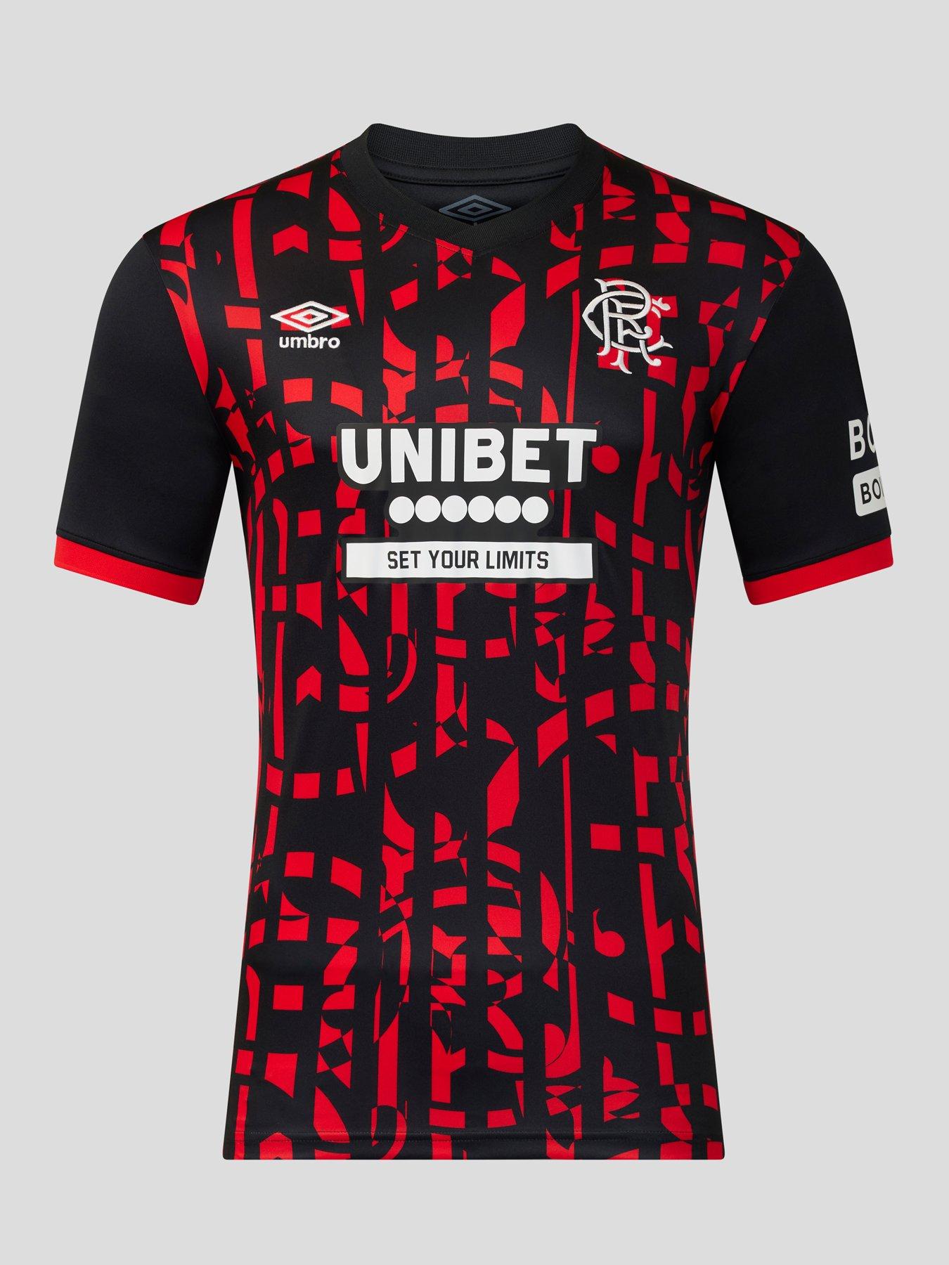 Umbro Rangers Mens 26/27 Third Stadium Replica Shirt, Black, Size 2Xl, Men