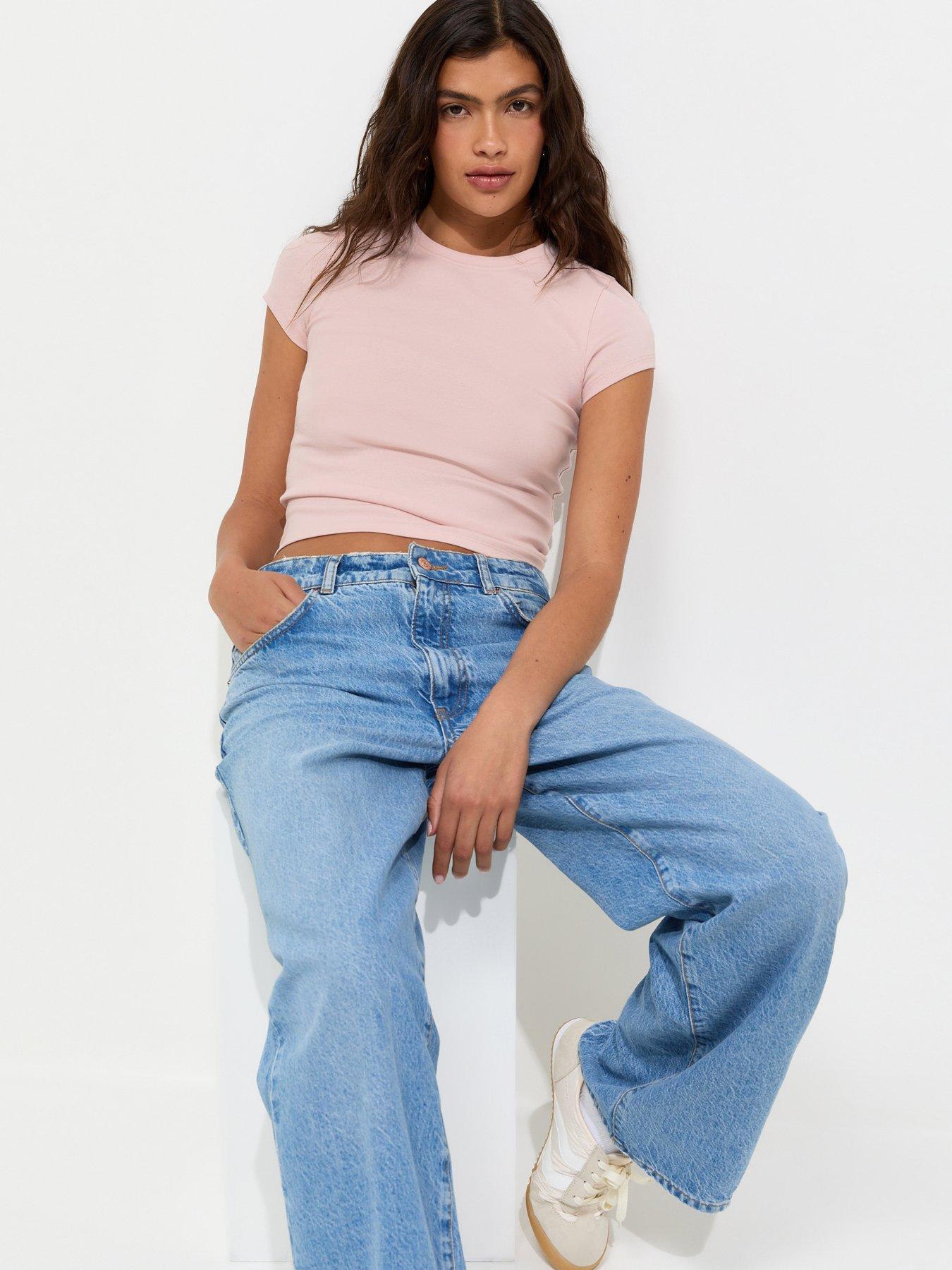 Image 1 of 3 of New Look Cotton Rich Baby Tee T-Shirt - Pink