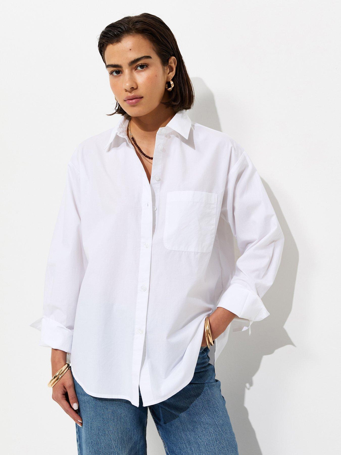 New Look White Cotton Poplin Long Sleeve Shirt