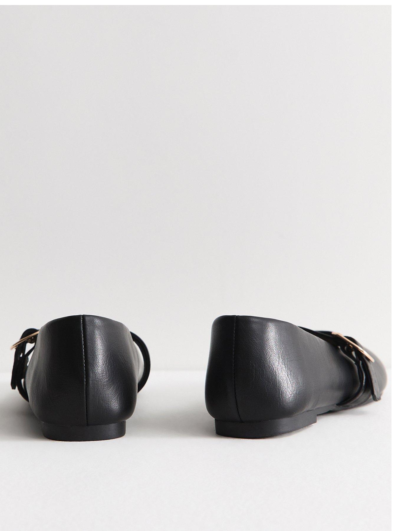 Image 3 of 4 of New Look Faux Leather Mary Jane School Shoe&nbsp;Flats - Black