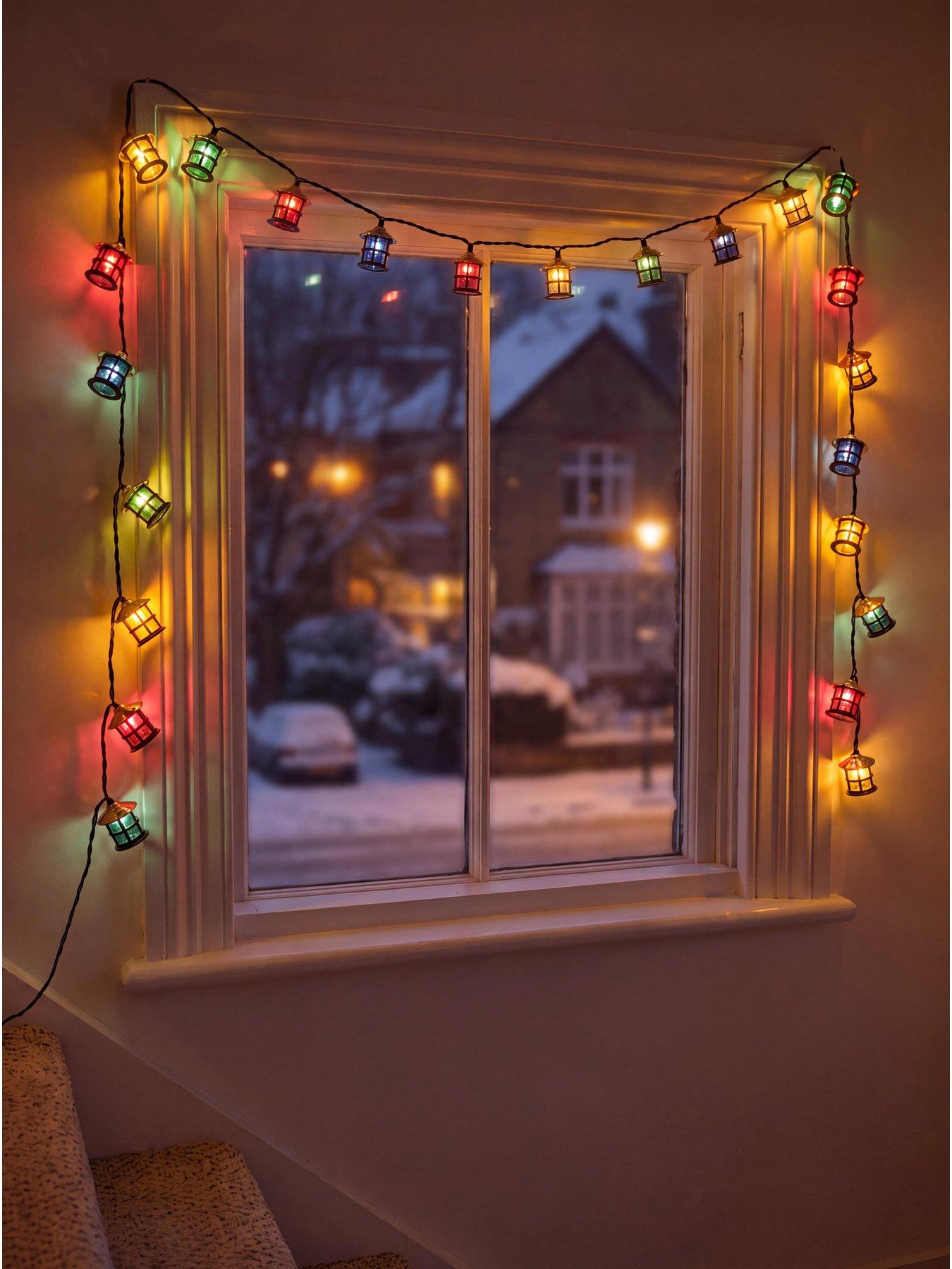 Image 1 of 7 of Festive 20 Bulb Lantern Lights Battery Operated With Timer- Multi