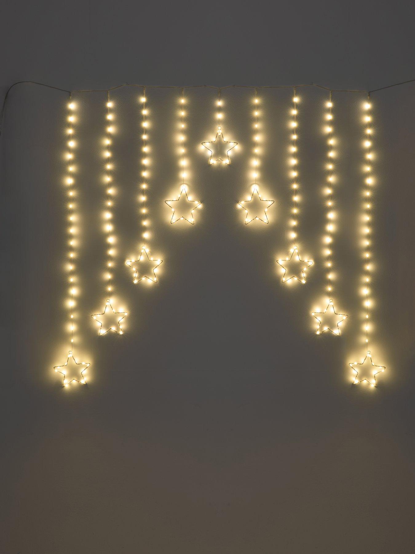 Image 3 of 4 of Festive Star Curtain Lights - Warm White -120cm X 120cm