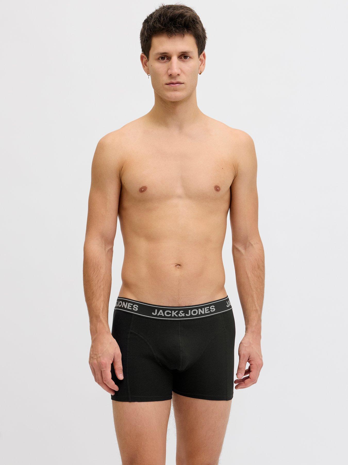 Image 3 of 4 of Jack & Jones Mens 5 Pack Organic Cotton Stretch Trunks - Dark Grey Melange