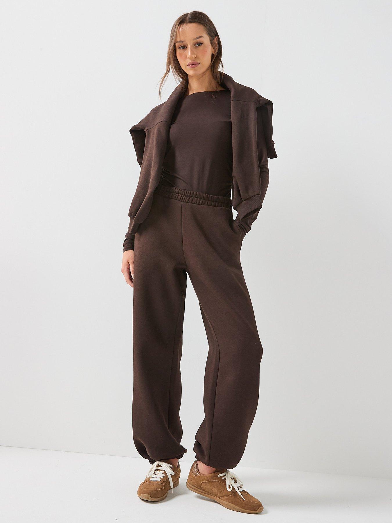 Image 4 of 5 of Vero Moda Vmteddy Wide Pants - Brown