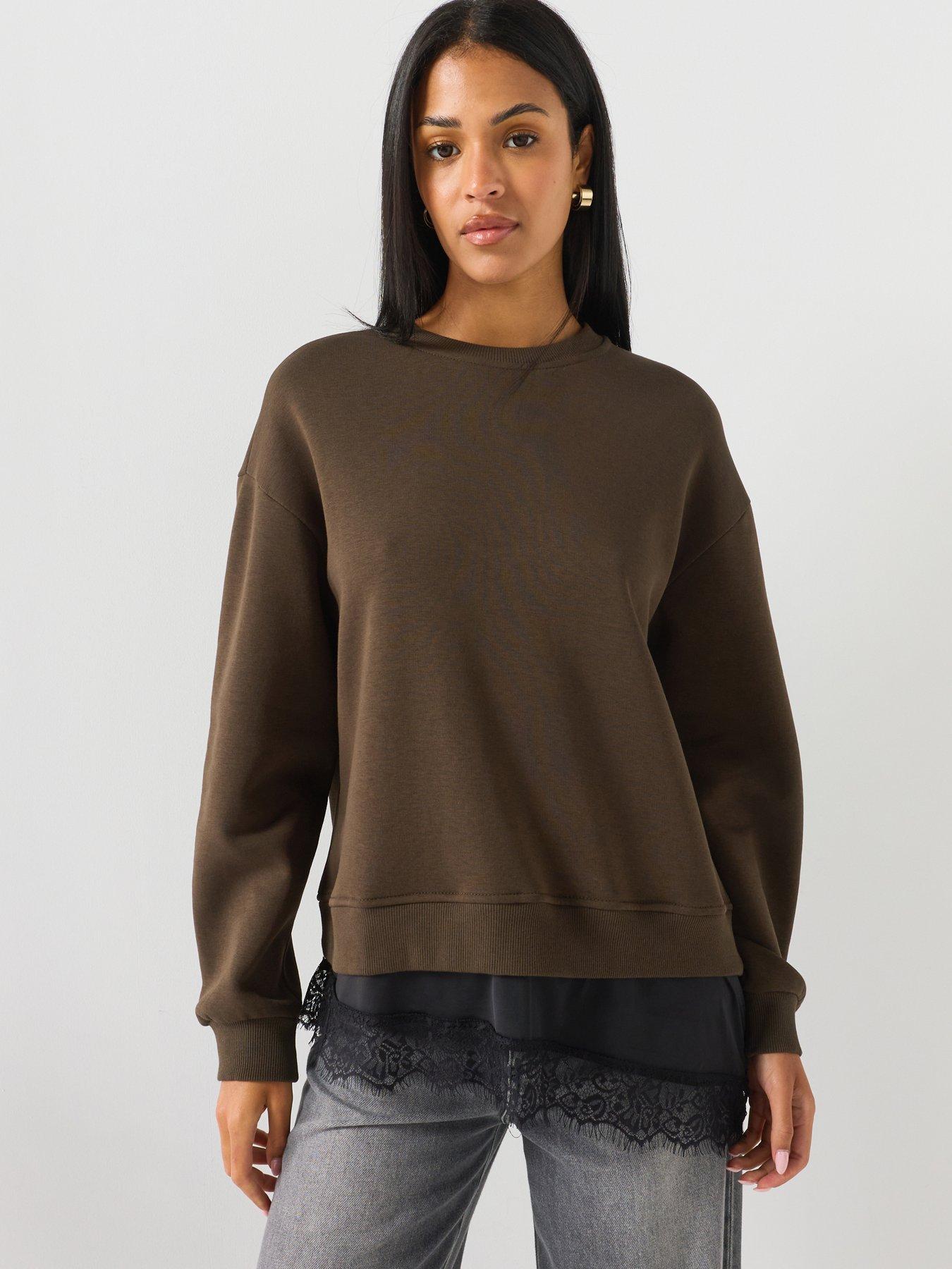 JDY Jdyella L/s Lace Detail Sweat Jrs Exp