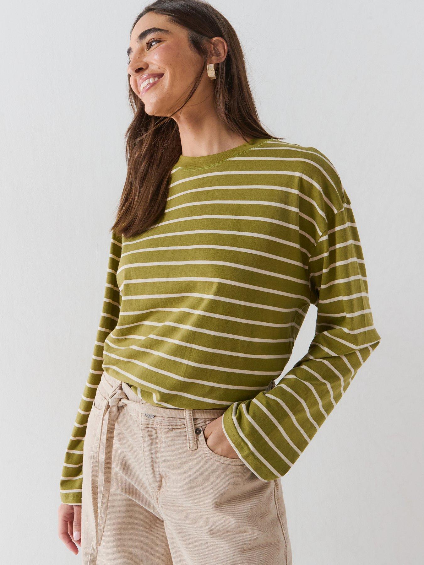 Image 1 of 6 of Only Happy Stripe Long Sleeve T-shirt
