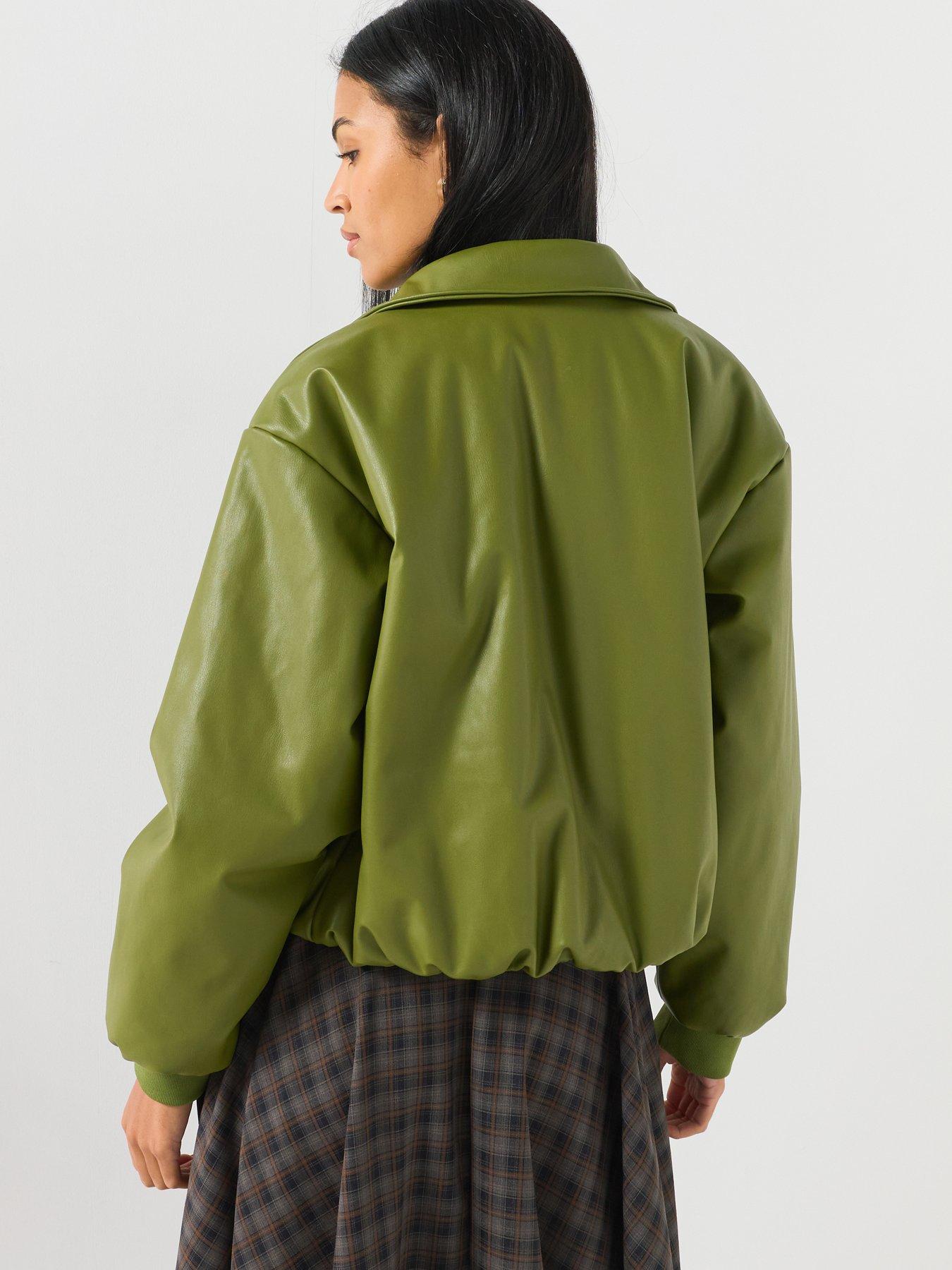 Image 2 of 5 of PIECES Lara Padded Coated Bomber Jacket