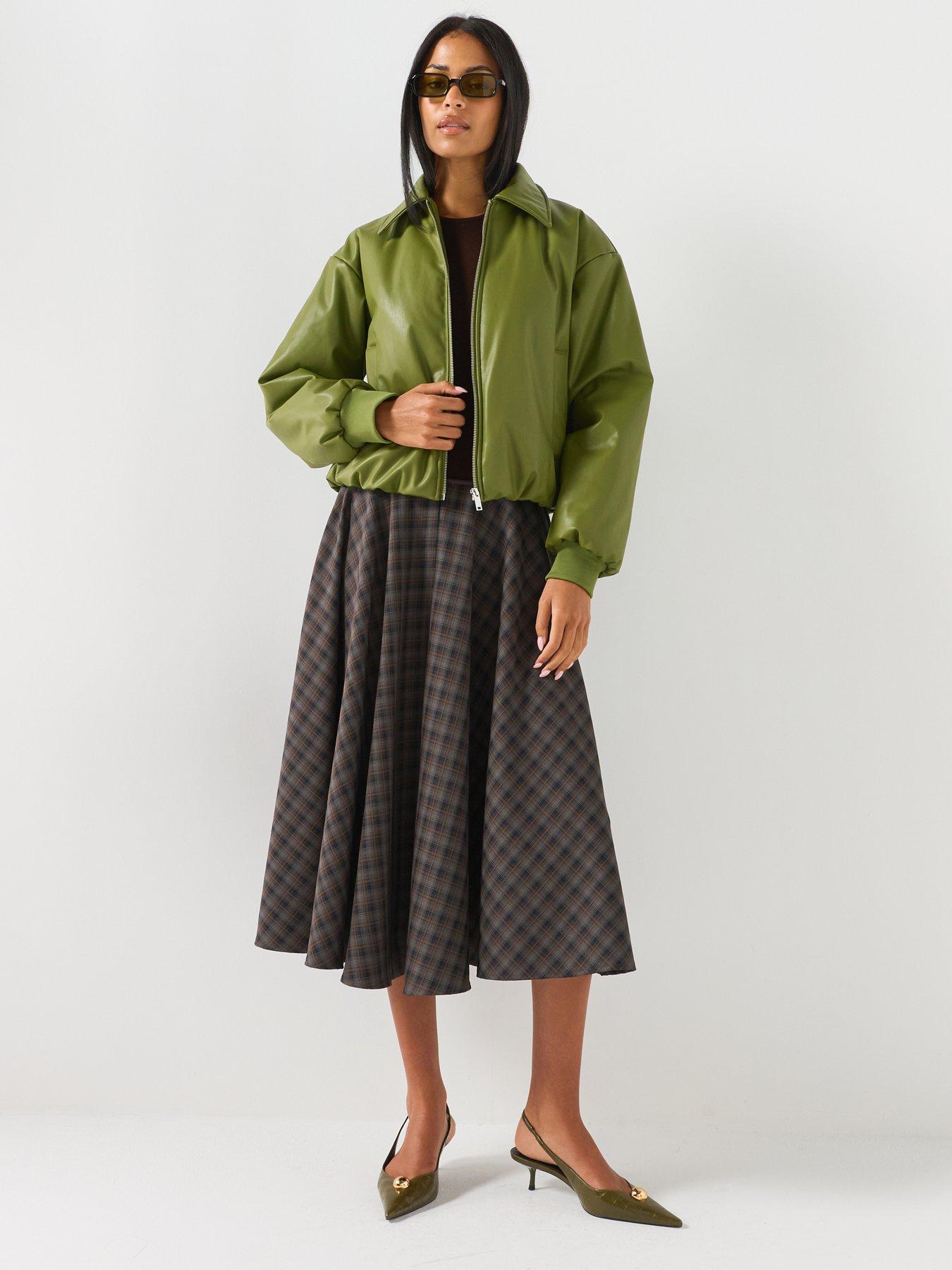 Image 3 of 5 of PIECES Lara Padded Coated Bomber Jacket