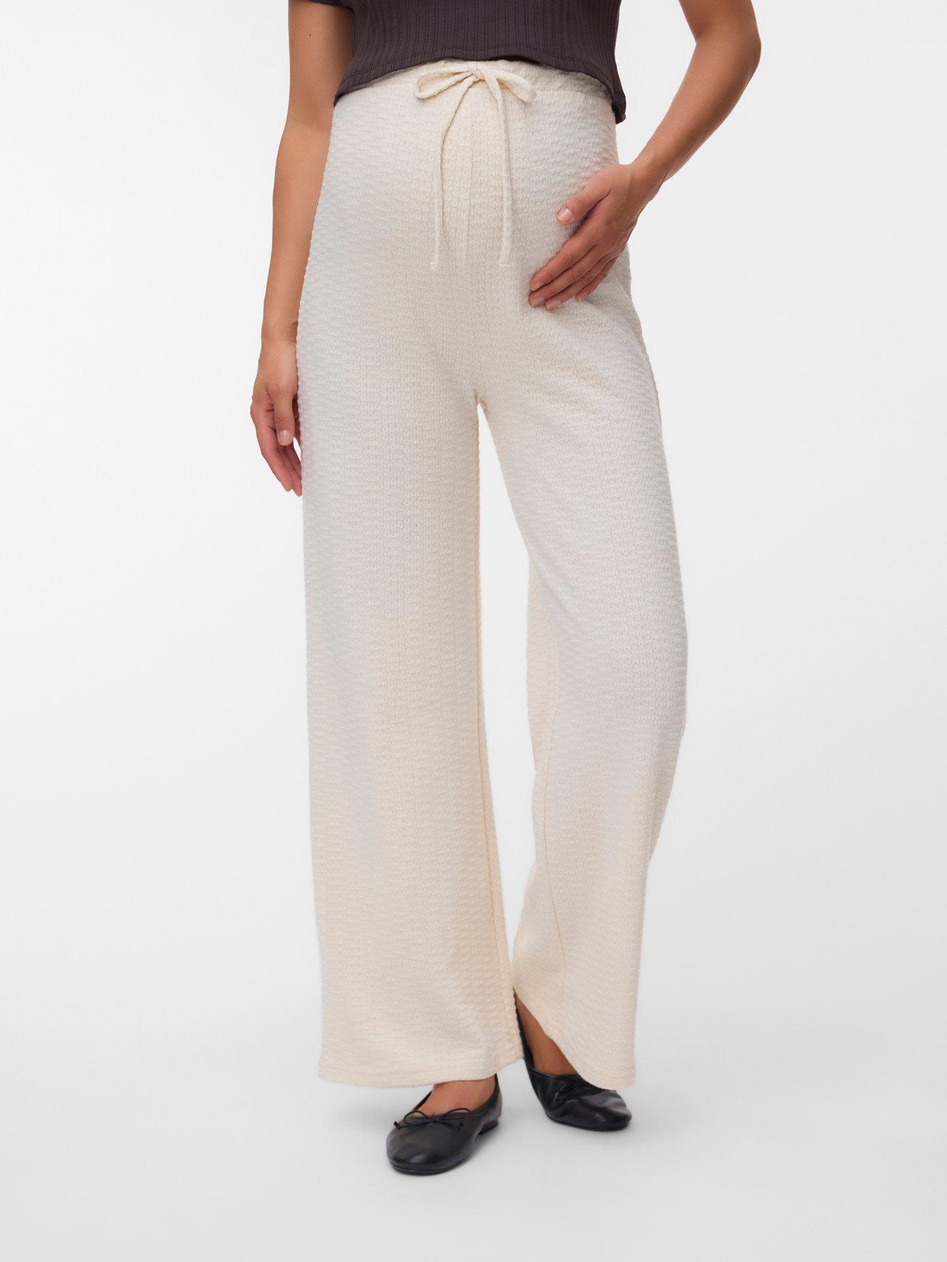 Image 3 of 4 of Mamalicious Mltracy Wide Jrs Pants Hw - Beige